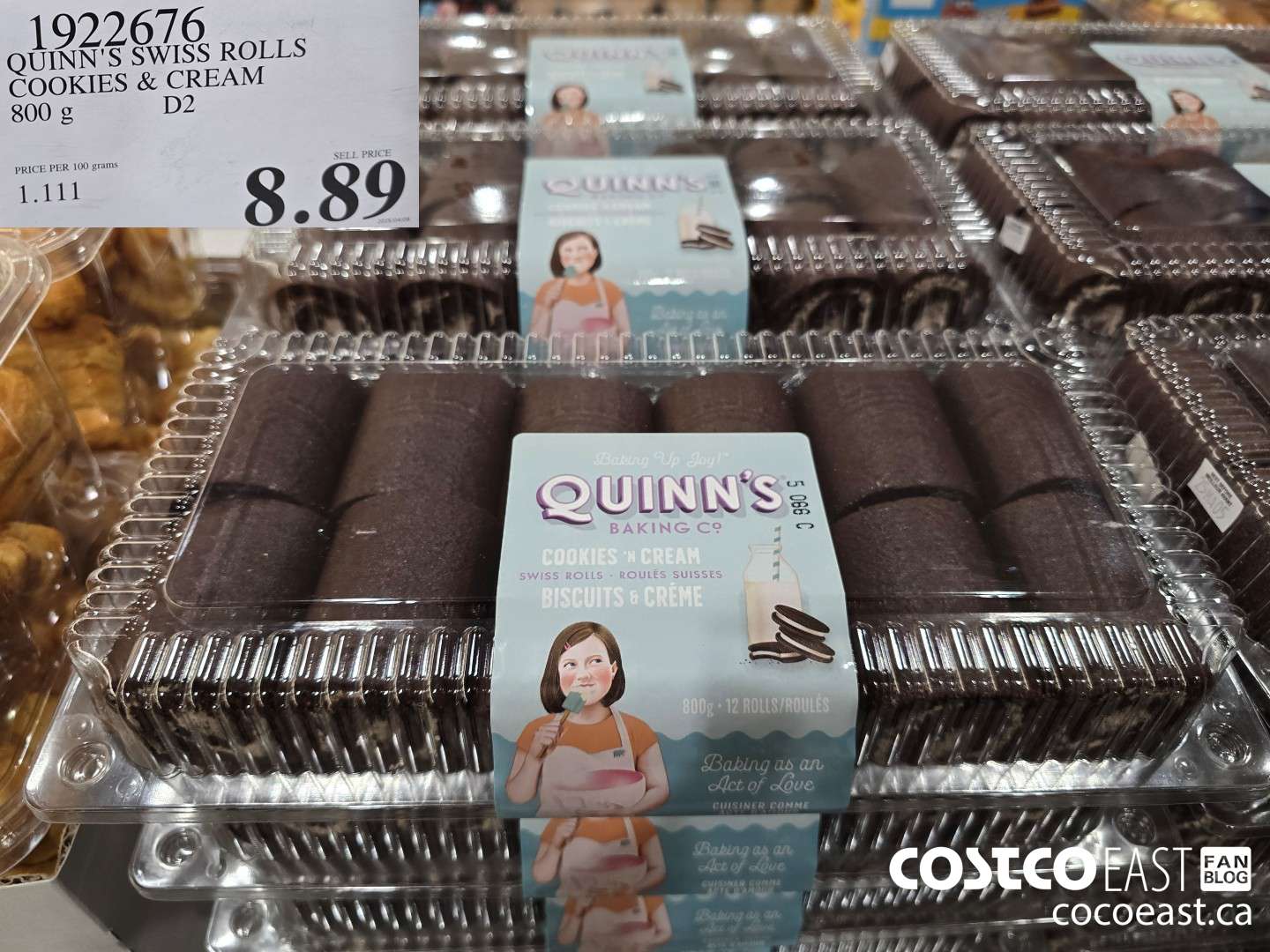 1922676 QUINN‘S SWISS ROLLS COOKIES & CREAM 800 G D2  $8.99