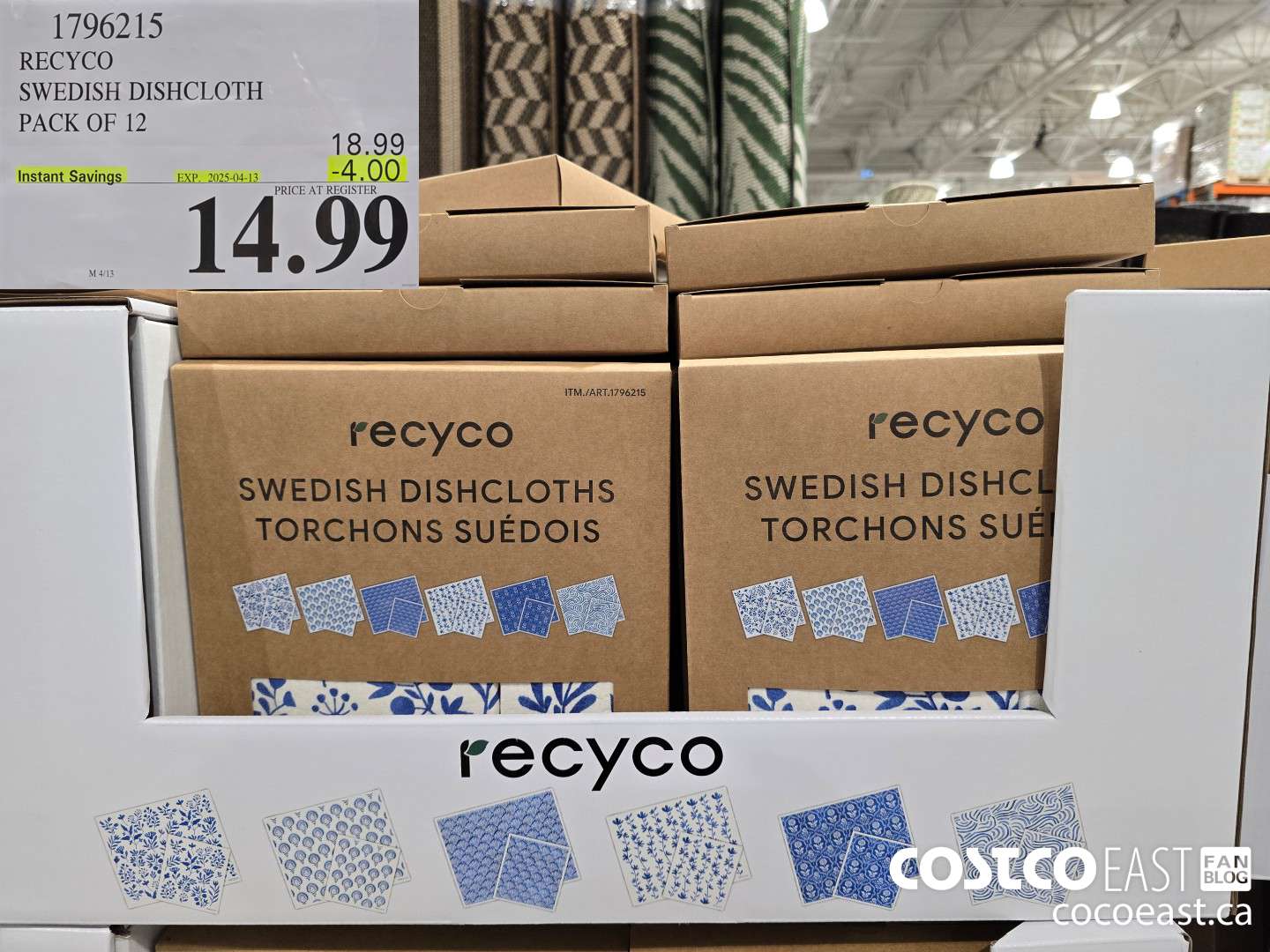 1796215 RECYCO SWEDISH DISHCLOTH PACK OF 12 ($4.00 INSTANT SAVINGS EXPIRES ON 2025-04-13) $14.99