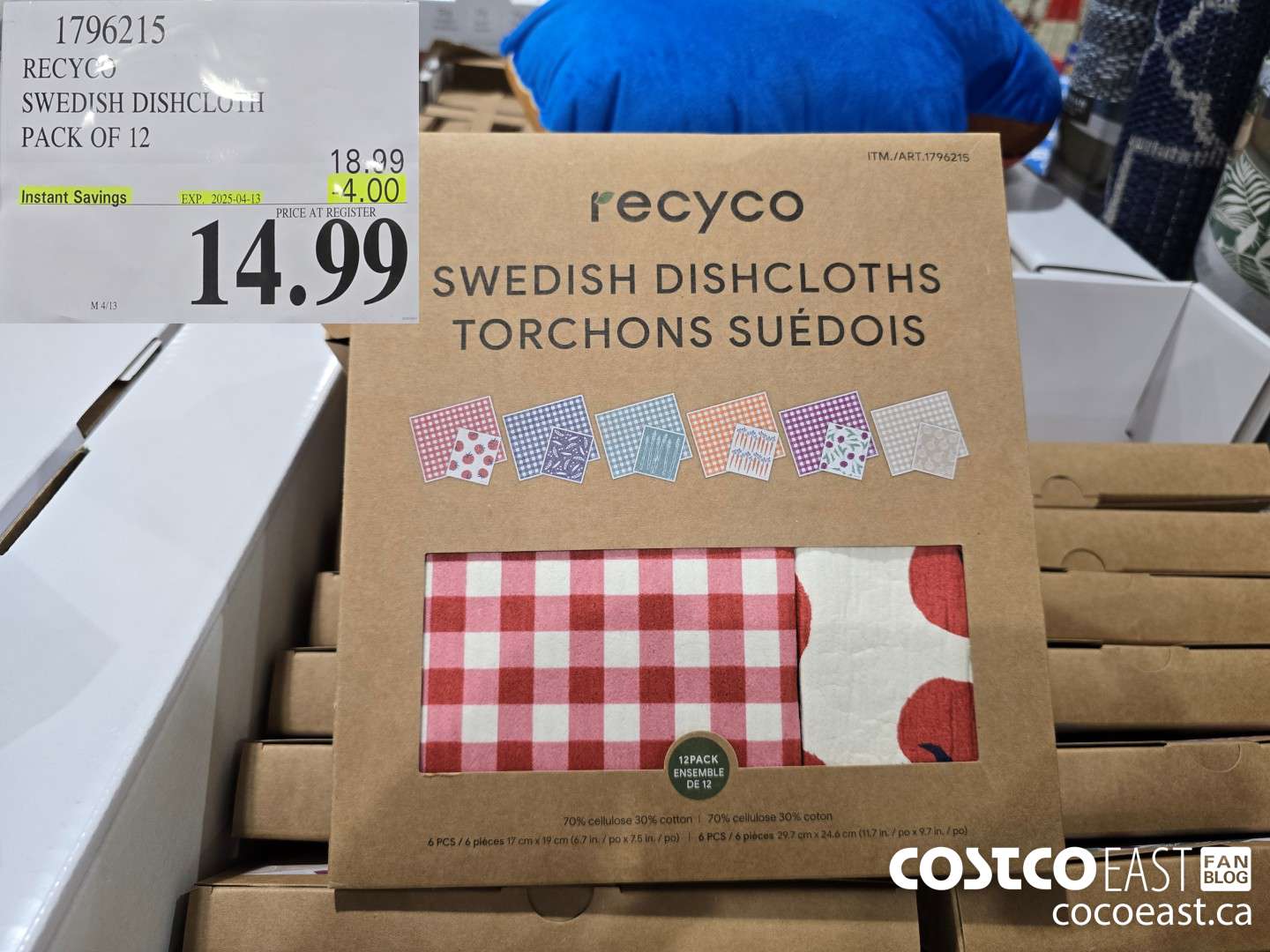 1796215 RECYCO SWEDISH DISHCLOTH PACK OF 12 ($4.00 INSTANT SAVINGS EXPIRES ON 2025-04-13) $14.99