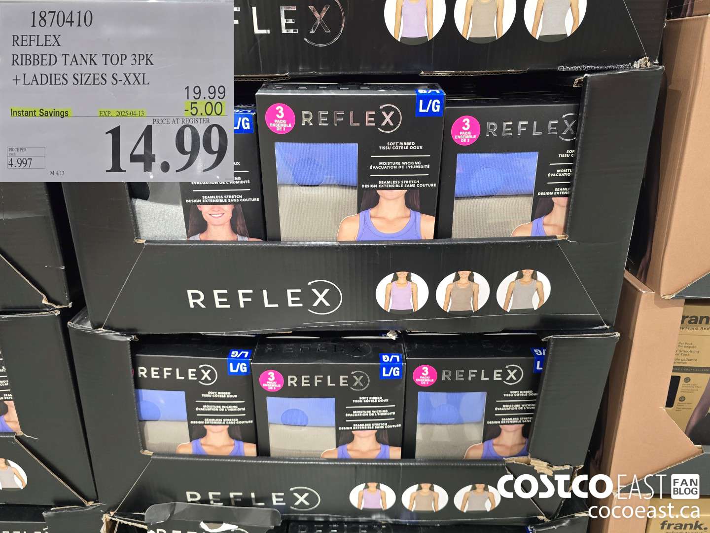 1870410 REFLEX RIBBED TANK TOP 3PK +LADIES SIZES S-XXL ($5.00 INSTANT SAVINGS EXPIRES ON 2025-04-13) $14.99