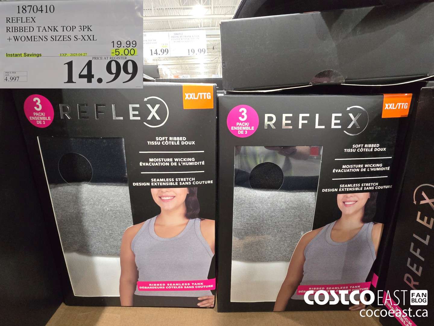 1870410 REFLEX RIBBED TANK TOP 3PK +LADIES SIZES S-XXL ($5.00 INSTANT SAVINGS EXPIRES ON 2025-04-27) $14.99
