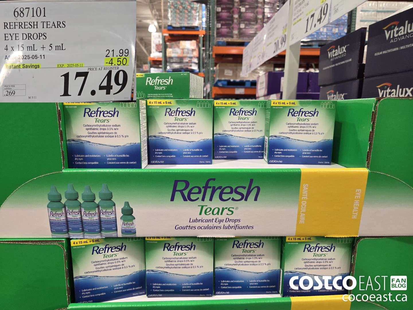 687101 REFRESH TEARS EYE DROPS 4X15ml + 5ml ($4.50 INSTANT SAVINGS EXPIRES ON 2025-05-11) $17.99