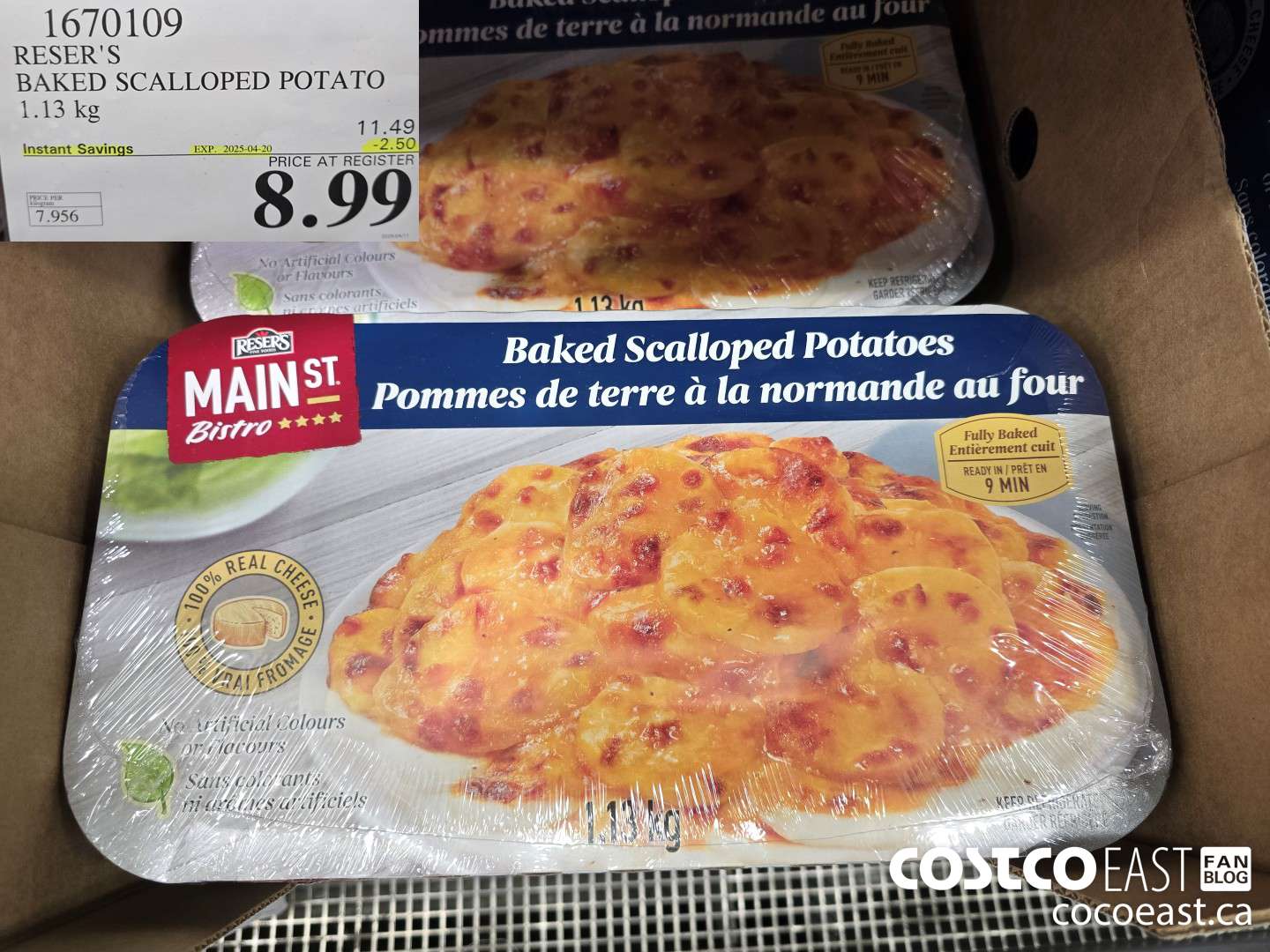 1670109 RESER'S BAKED SCALLOPED POTATOES 1.13 kg ($2.50 INSTANT SAVINGS EXPIRES ON 2025-04-20) $8.99
