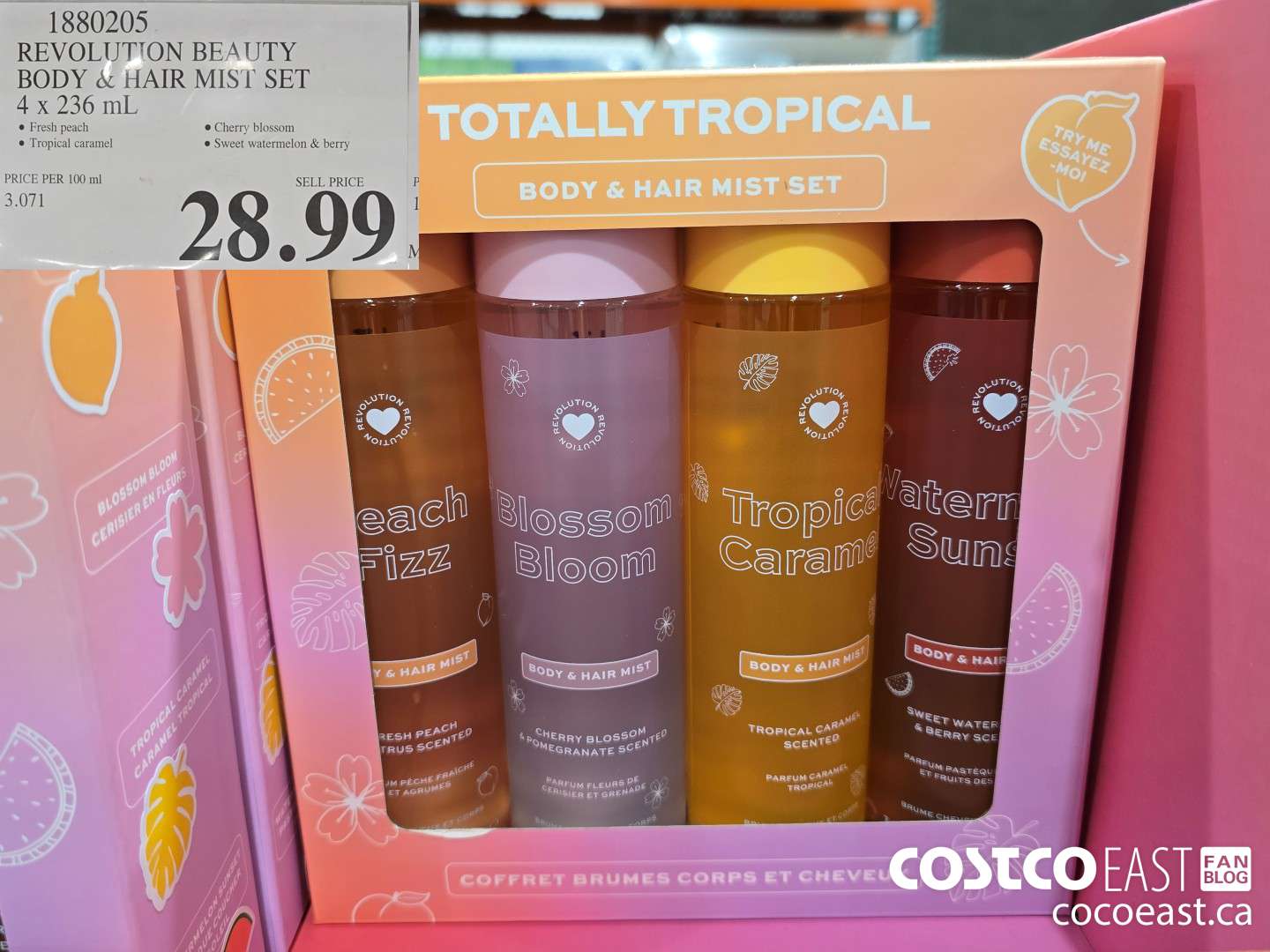 1880205 REVOLUTION BEAUTY BODY & HAIR MIST SET 4 x 236 mL $28.99