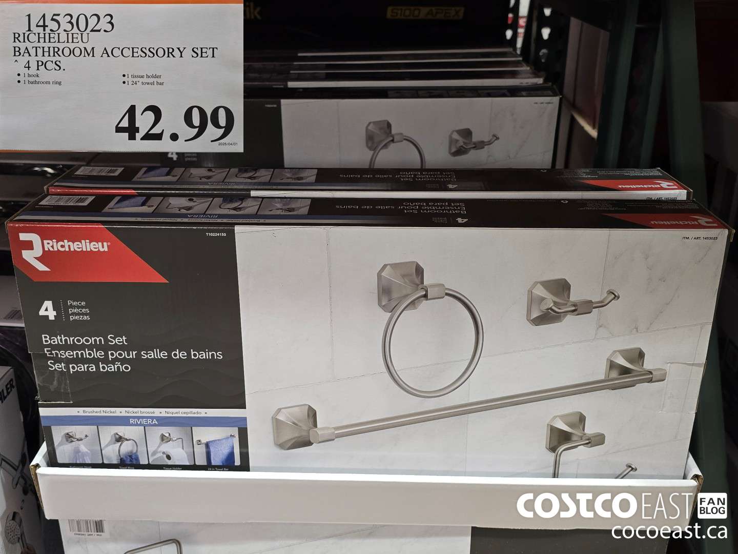 1453023 RICHELIEU BATHROOM ACCESSORY SET 4 PCS $42.99