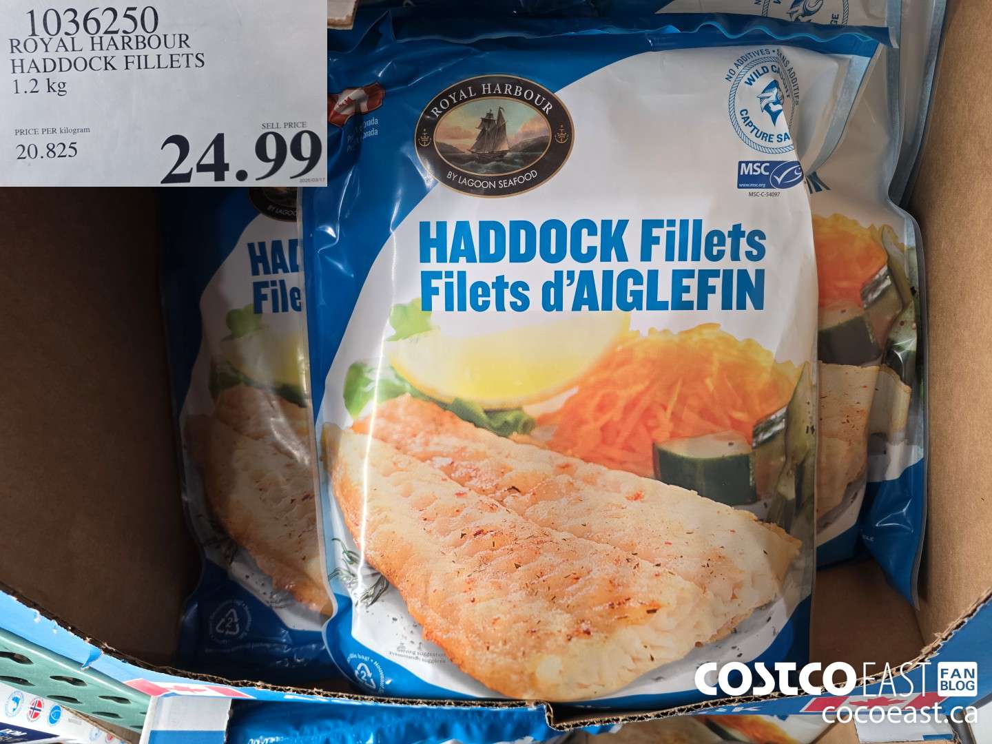 1036250 ROYAL HARBOUR HADDOCK FILLETS 1.2 KG ($5.00 INSTANT SAVINGS EXPIRES ON 2025-03-16) $19.99
