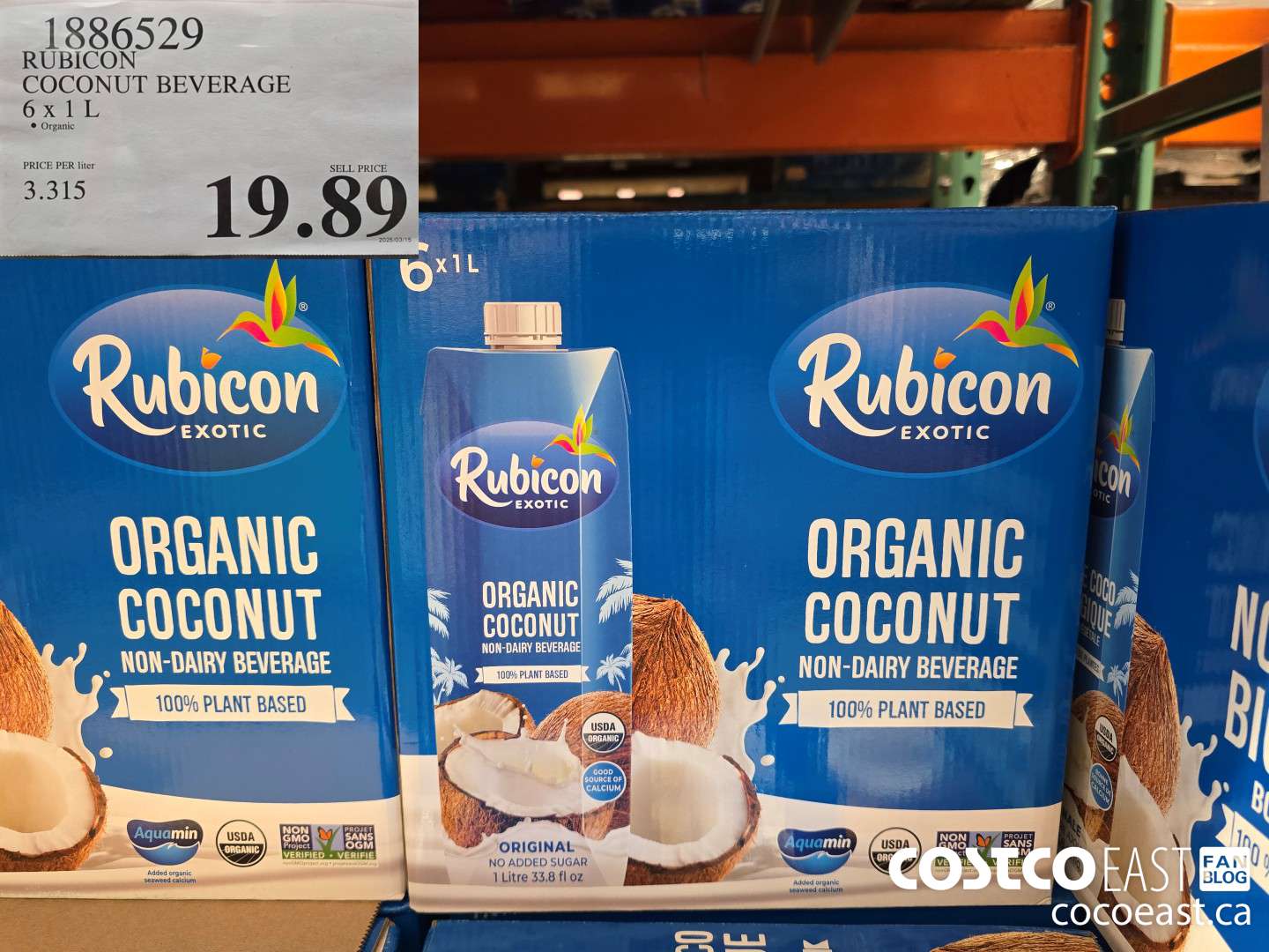 1886529 RUBICON COCONUT BEVERAGE 6 X 1L $19.89