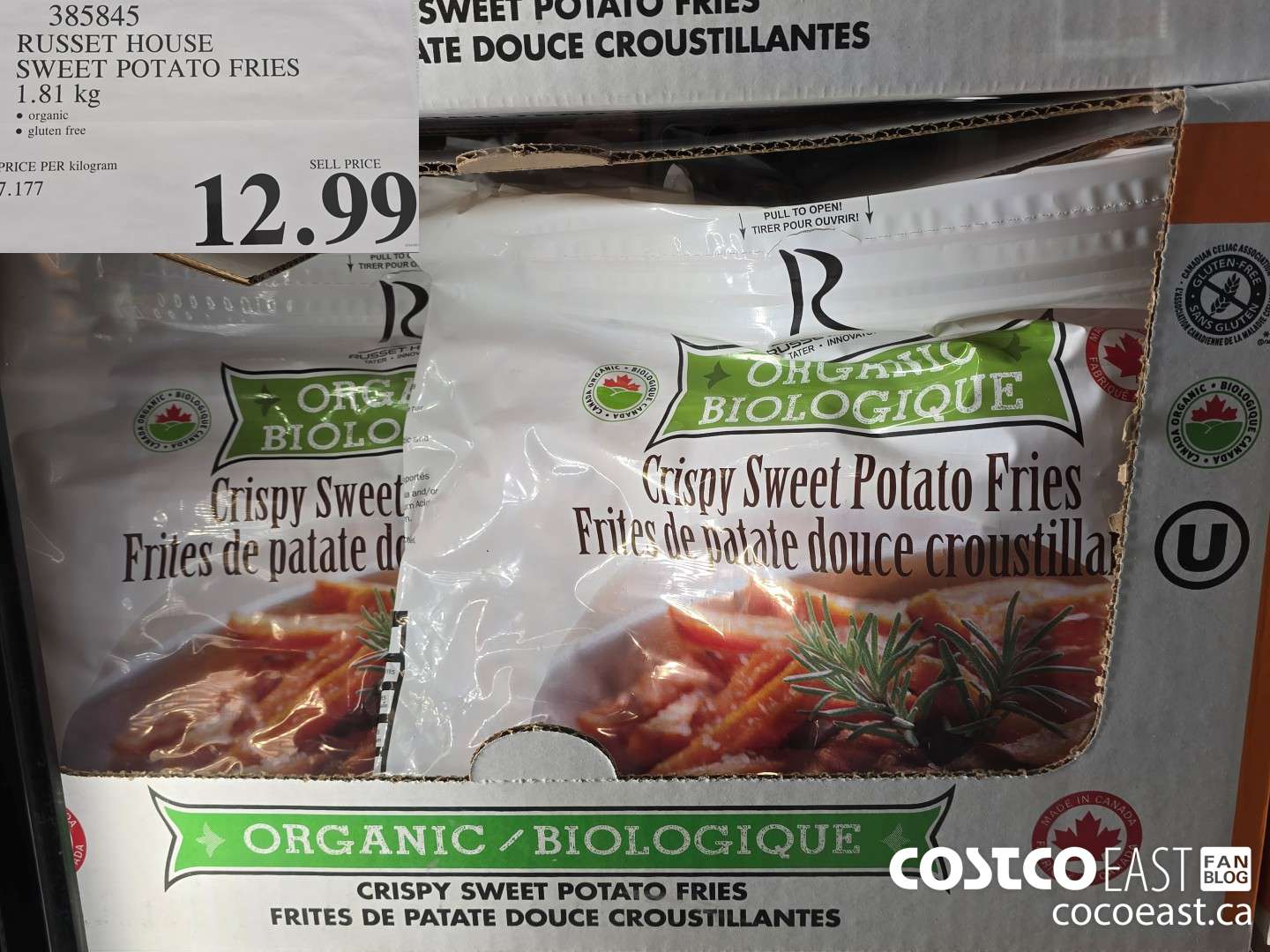 385845 RUSSET HOUSE SWEET POTATO FRIES 1.81 KG $12.99