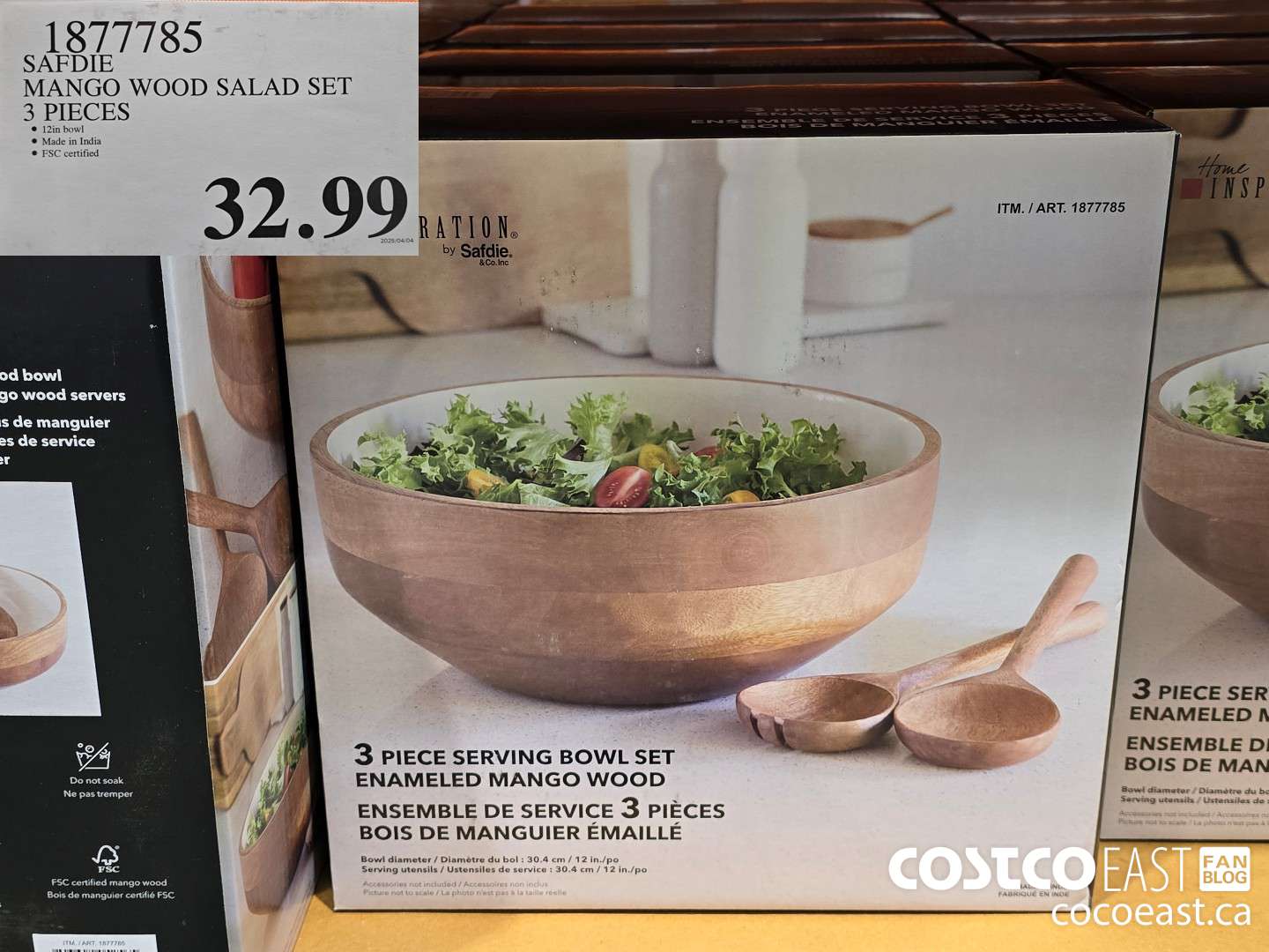 1877785 SAFDIE MANGO WOOD SALAD SET 3 PIECES $32.99