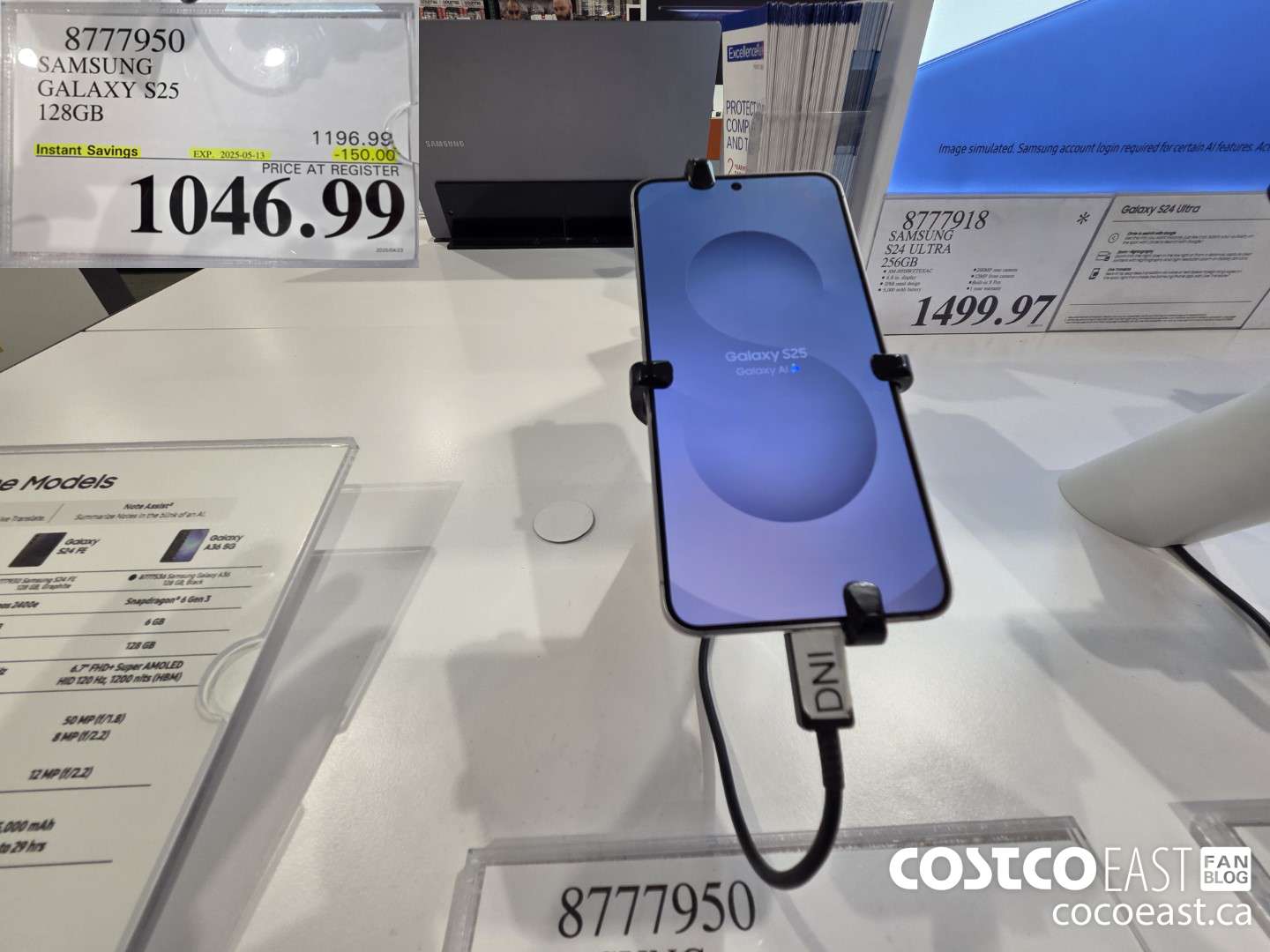 8777950 SAMSUNG GALAXY S25 128GB ($150.00 INSTANT SAVINGS EXPIRES ON 2025-05-13) $1046.99