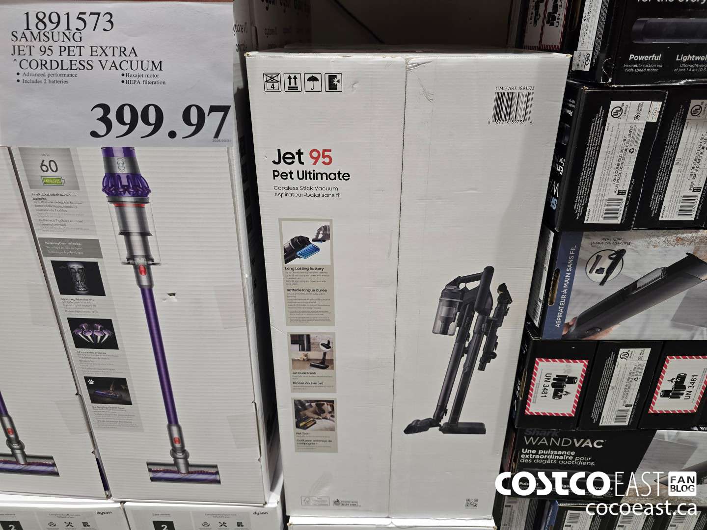 1891573 SAMSUNG JET 95 PET EXTRA STICK VACUUM $399.97