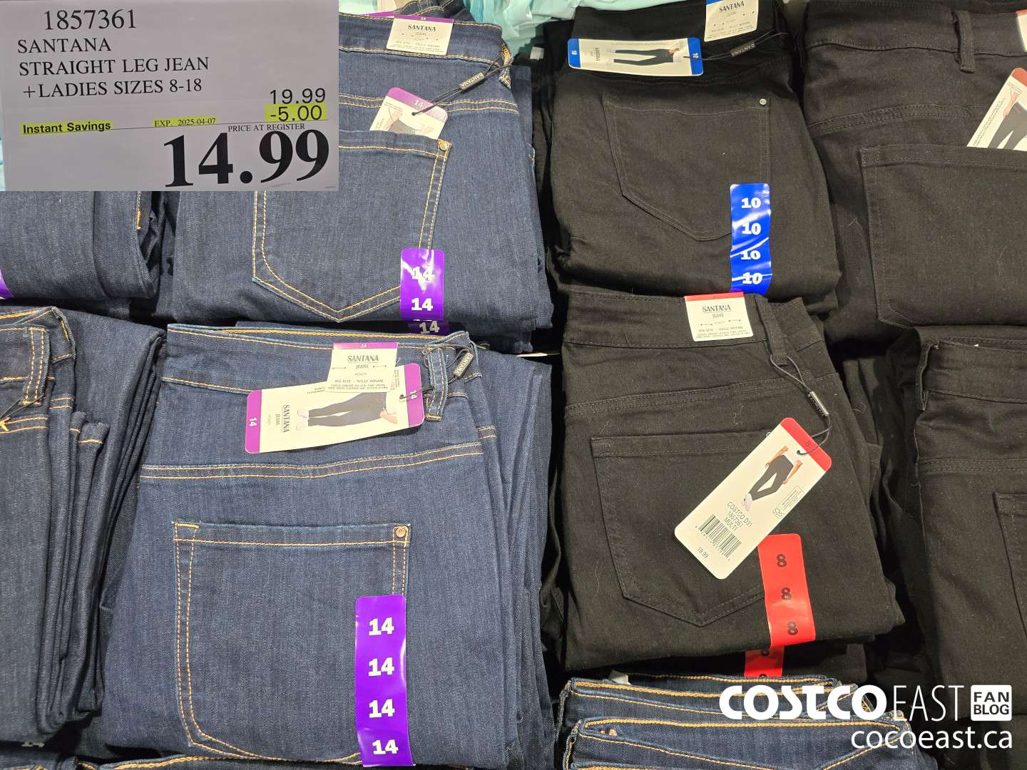 1857361 SANTANA STRAIGHT LEG JEAN +LADIES SIZES 8-18 ($5.00 INSTANT SAVINGS EXPIRES ON 2025-04-07) $14.99