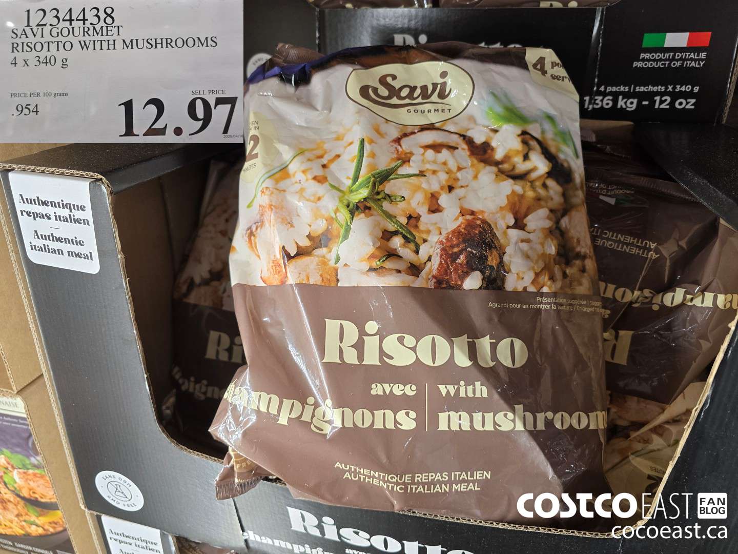 1234438 SAVI GOURMET RISOTTO WITH MUSHROOMS 4 x 340 g $12.97