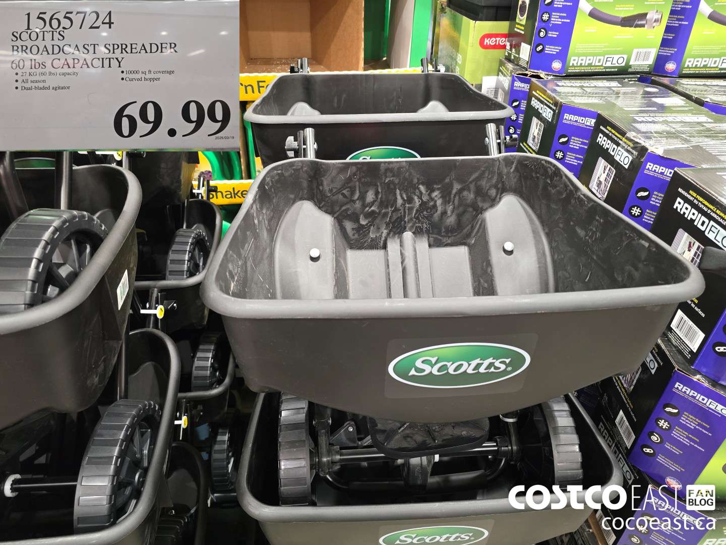 1595724 SCOTTS BROADCAST SPREADER 60 LBS CAPACITY $69.99