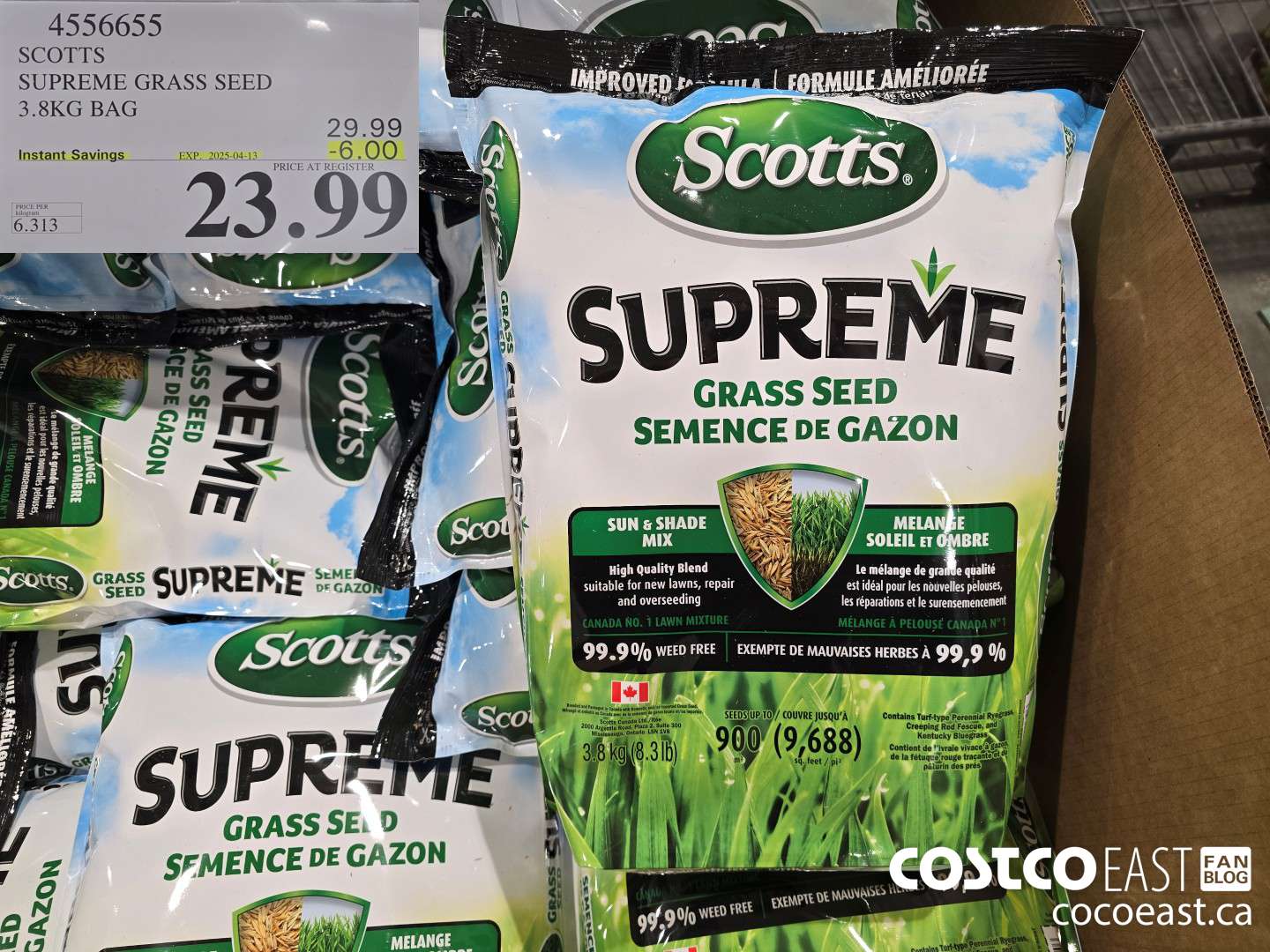 4556655 SCOTTS SUPREME GRASS SEED 3.8KG BAG ($6.00 INSTANT SAVINGS EXPIRES ON 2025-04-13) $23.99