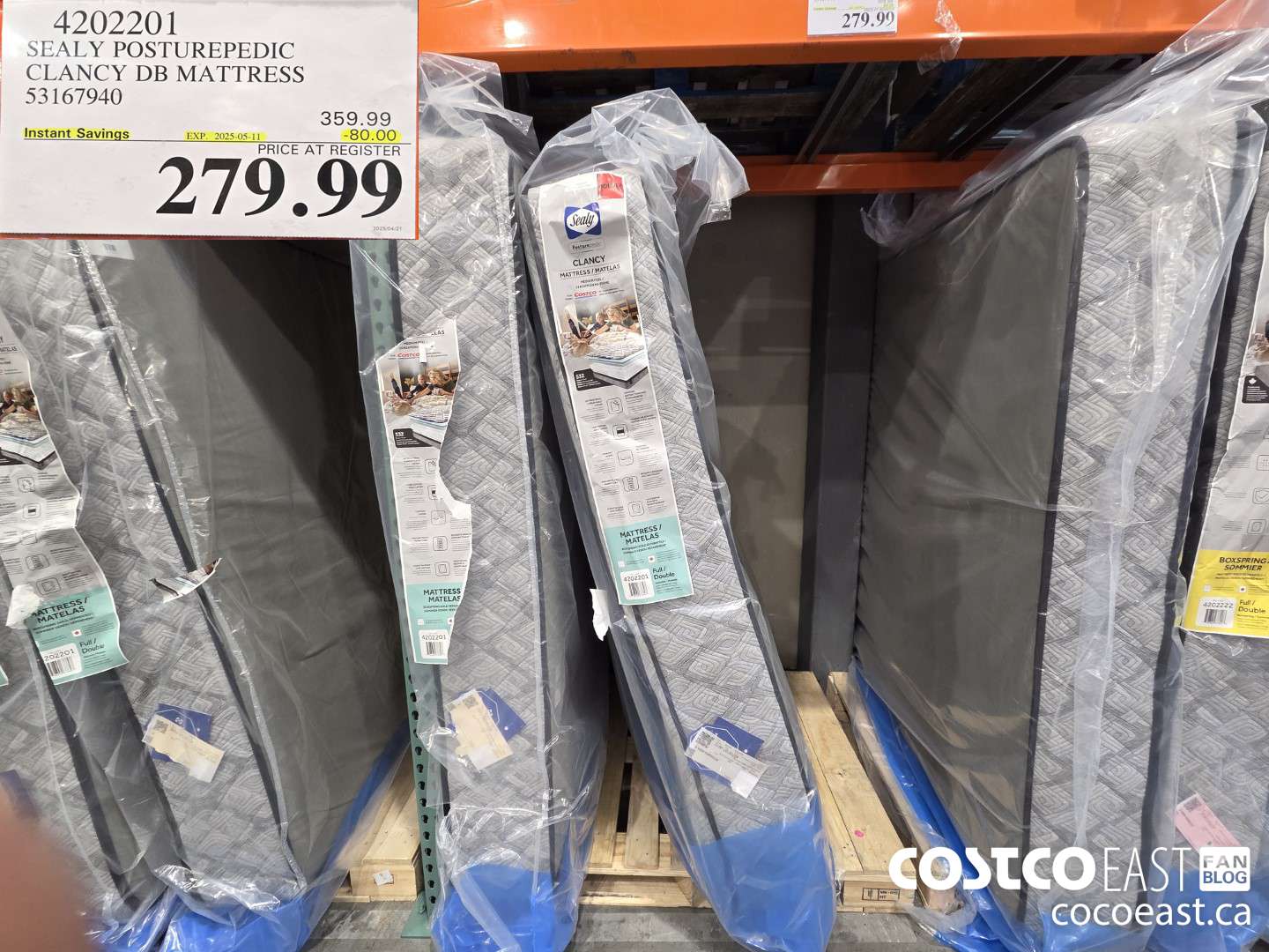 4202201 SEALY POSTUREPEDIC CLANCY DB MATTRESS 53167940 ($80.00 INSTANT SAVINGS EXPIRES ON 2025-05-11) $279.99