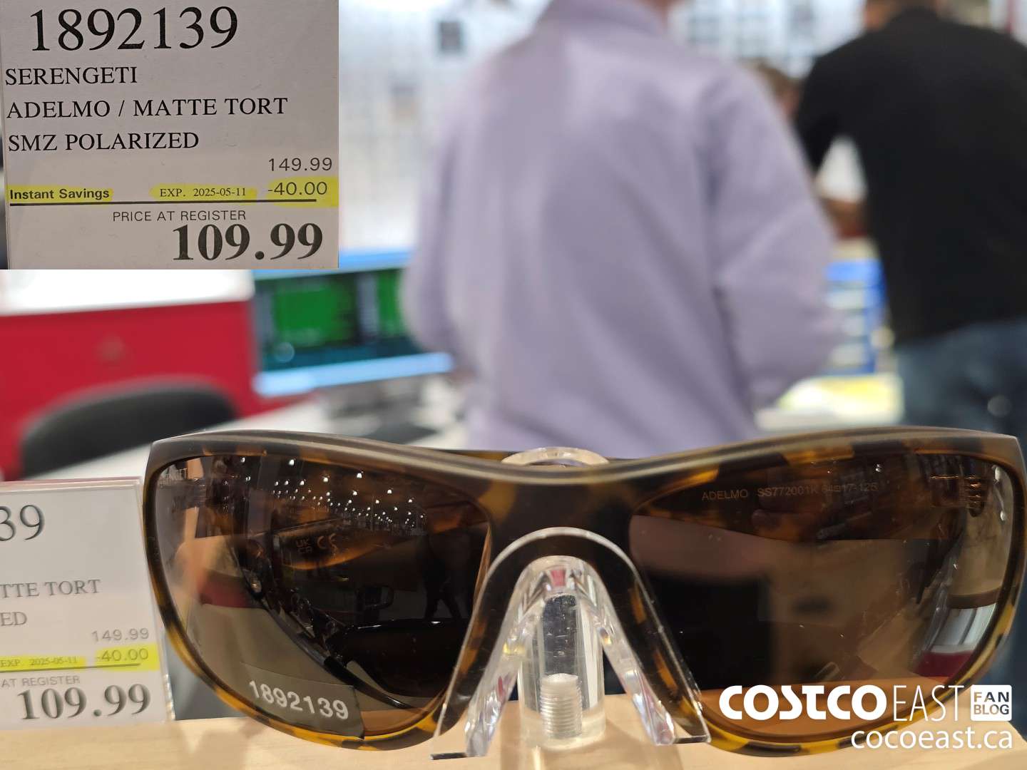 1892139 SERENGETI ADELMO / MATTE TORT POLARIZED ($40.00 INSTANT SAVINGS EXPIRES ON 2025-05-11) $109.99