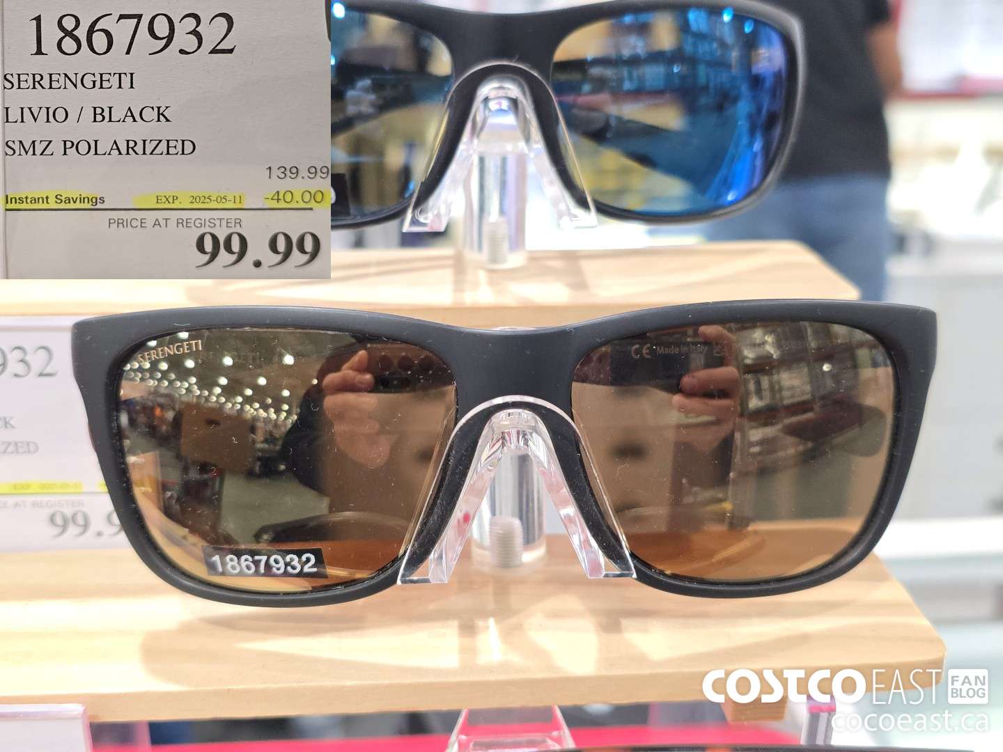 1867932 SERENGETI LIVIO / BLACK SMZ POLARIZED ($40.00 INSTANT SAVINGS EXPIRES ON 2025-05-11) $99.99