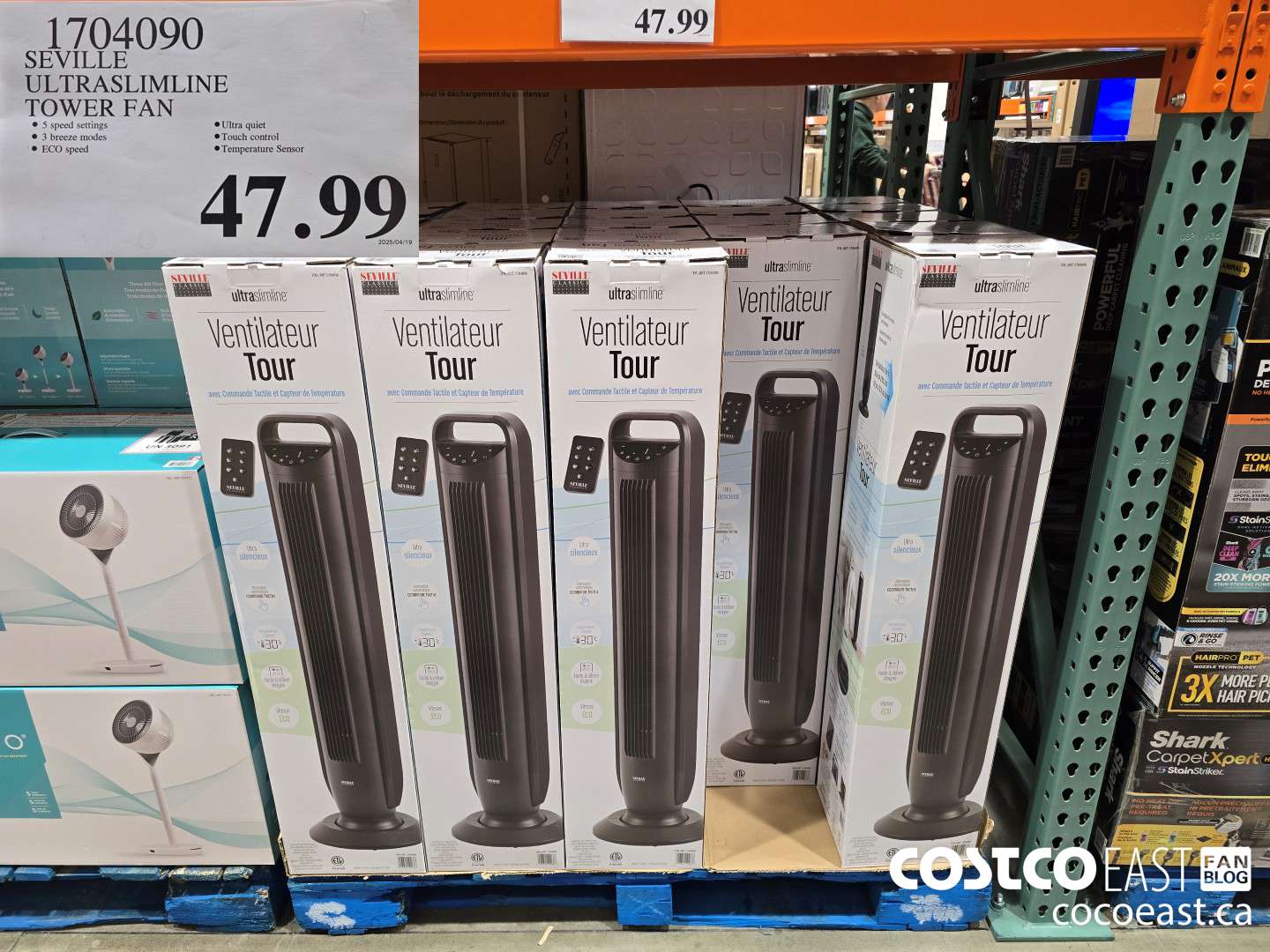 1704090 SEVILLE ULTRASLIMLINE TOWER FAN $47.99