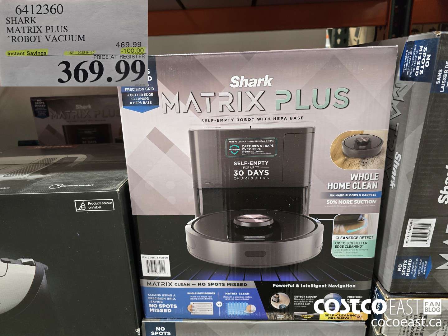 6412360 SHARK MATRIX PLUS ROBOT VACUUM ($100.00 INSTANT SAVINGS EXPIRES ON 2025-04-16) $369.99
