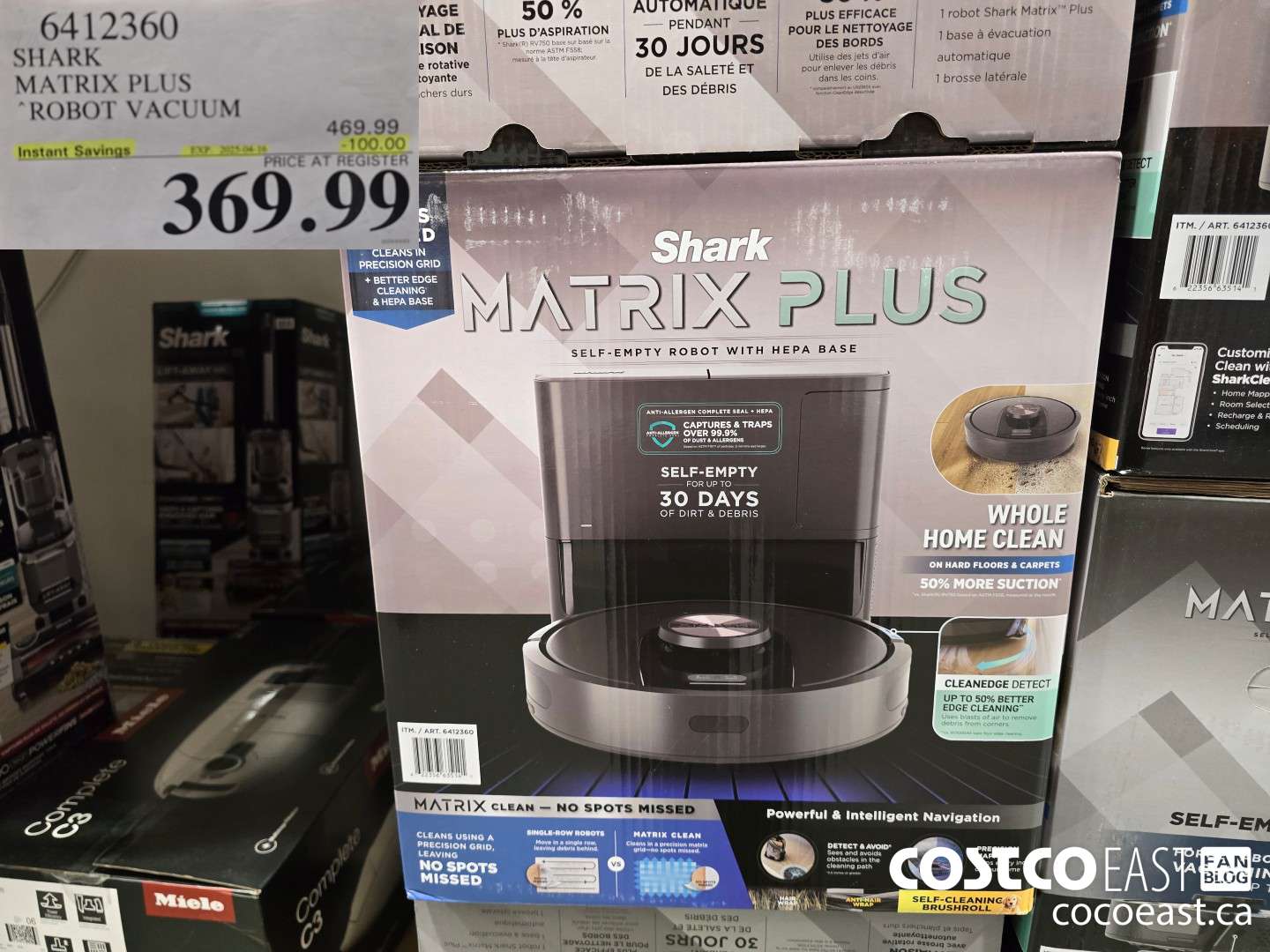 6412360 SHARK MATRIX PLUS ROBOT VACUUM ($100.00 INSTANT SAVINGS EXPIRES ON 2025-04-16) $369.99