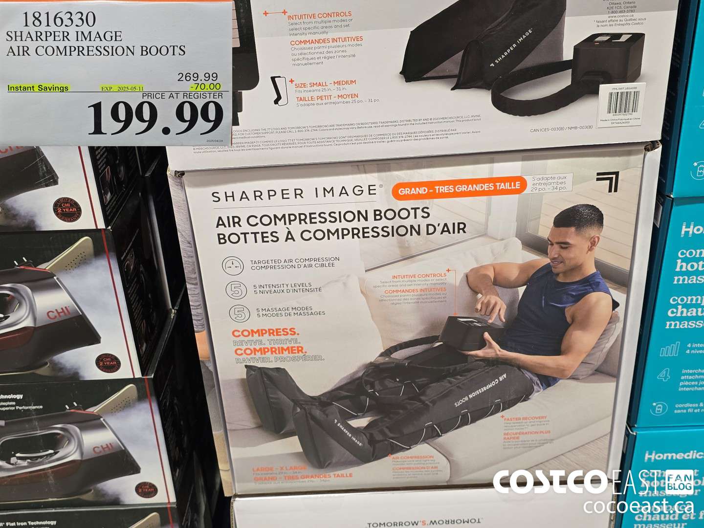 1816330 SHARPER IMAGE AIR COMPRESSION BOOTS  ($70.00 INSTANT SAVINGS EXPIRES ON 2025-05-11) $199.99