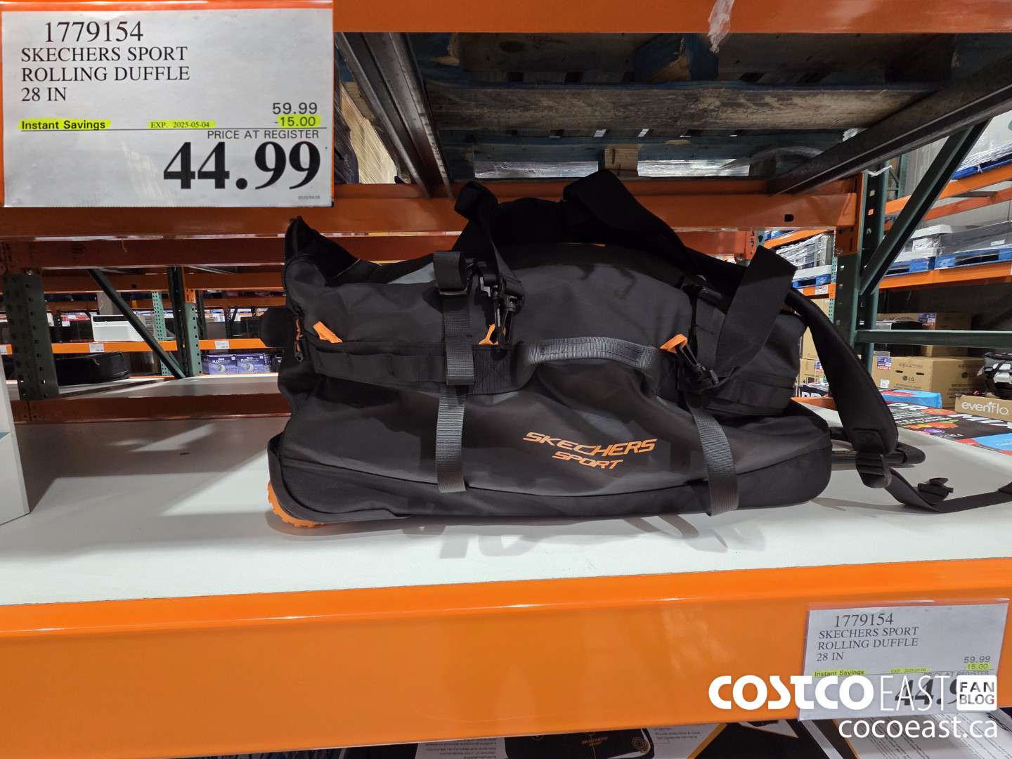 1779154 SKECHERS SPORT ROLLING DUFFLE 28 IN ($15.00 INSTANT SAVINGS EXPIRES ON 2025-05-04) $44.99