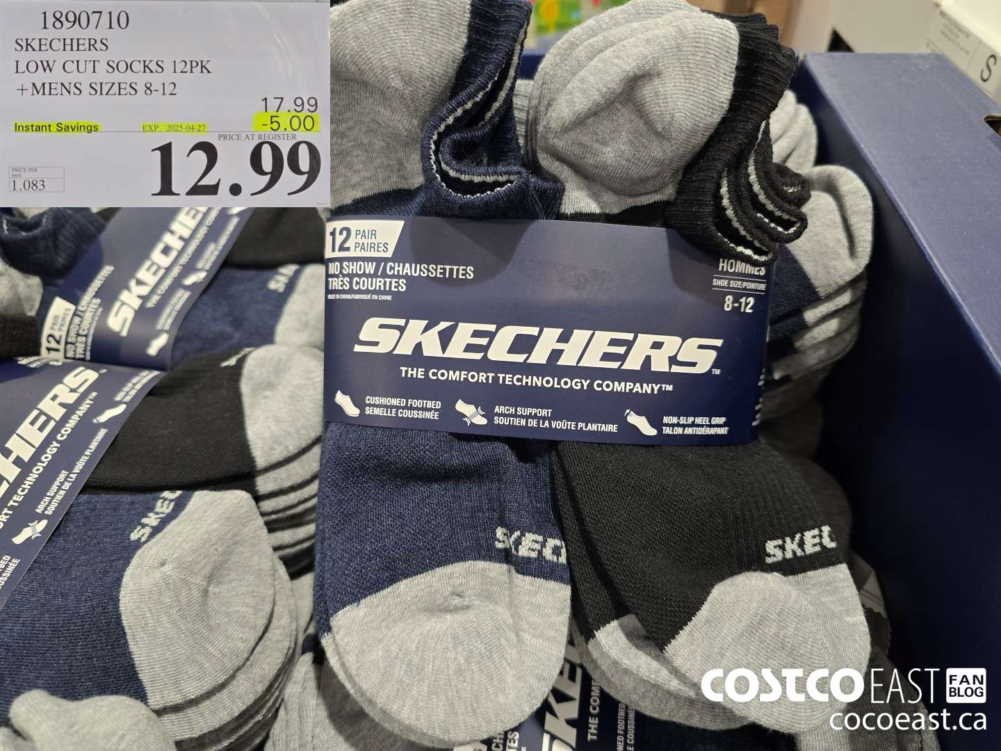 1890710 SKETCHERS LOW CUT SOCKS 12PK MENS SIZES 8-12 ($4.00 INSTANT SAVINGS EXPIRES ON 2025-04-27) $12.99
