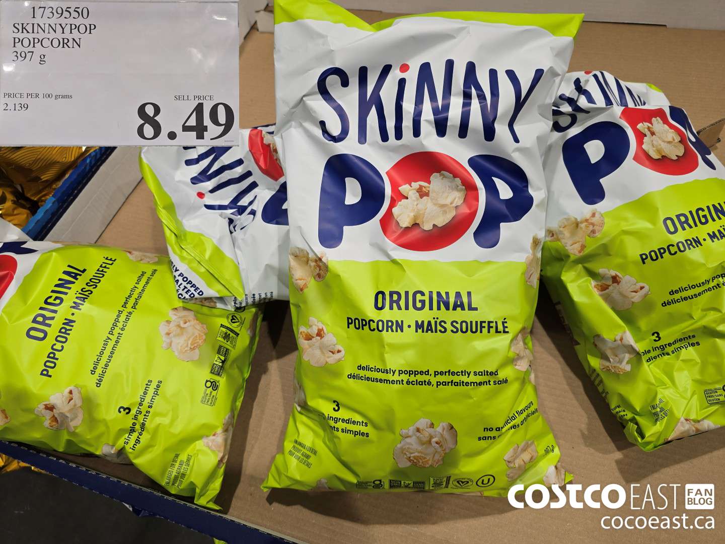 1739550 SKINNYPOP POPCORN 397 G $8.49