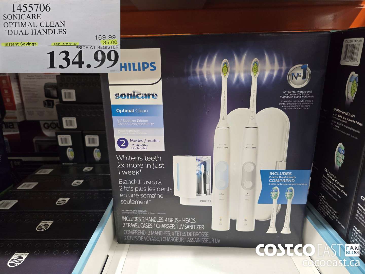 1455706 SONICARE OPTIMAL CLEAN DUAL HANDLES ($35.00 INSTANT SAVINGS EXPIRES ON 2024-04-20) $134.99