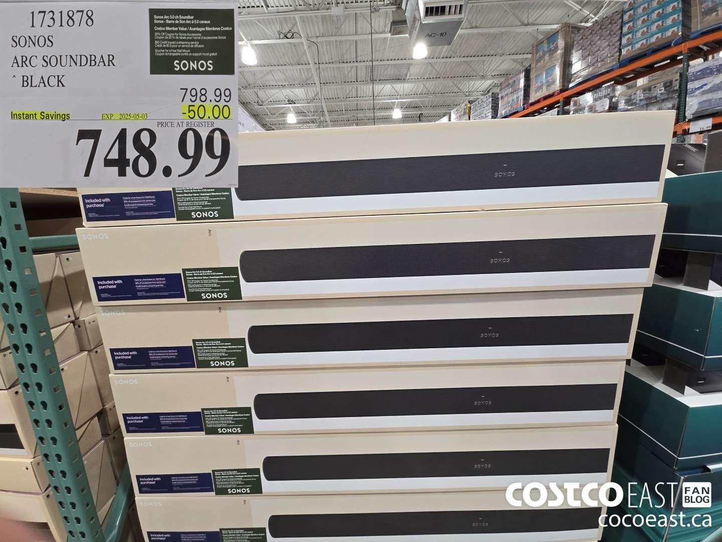 1731878 SONOS ARC SOUNDBAR BLACK ($50.00 INSTANT SAVINGS EXPIRES ON 2025-05-03) $748.99