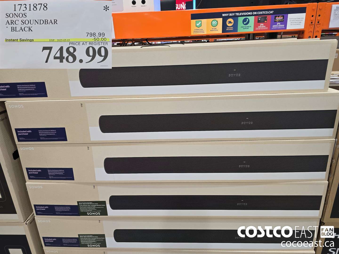 1731878 SONOS ARC SOUNDBAR BLACK ($50.00 INSTANT SAVINGS EXPIRES ON 2025-05-03) $748.99
