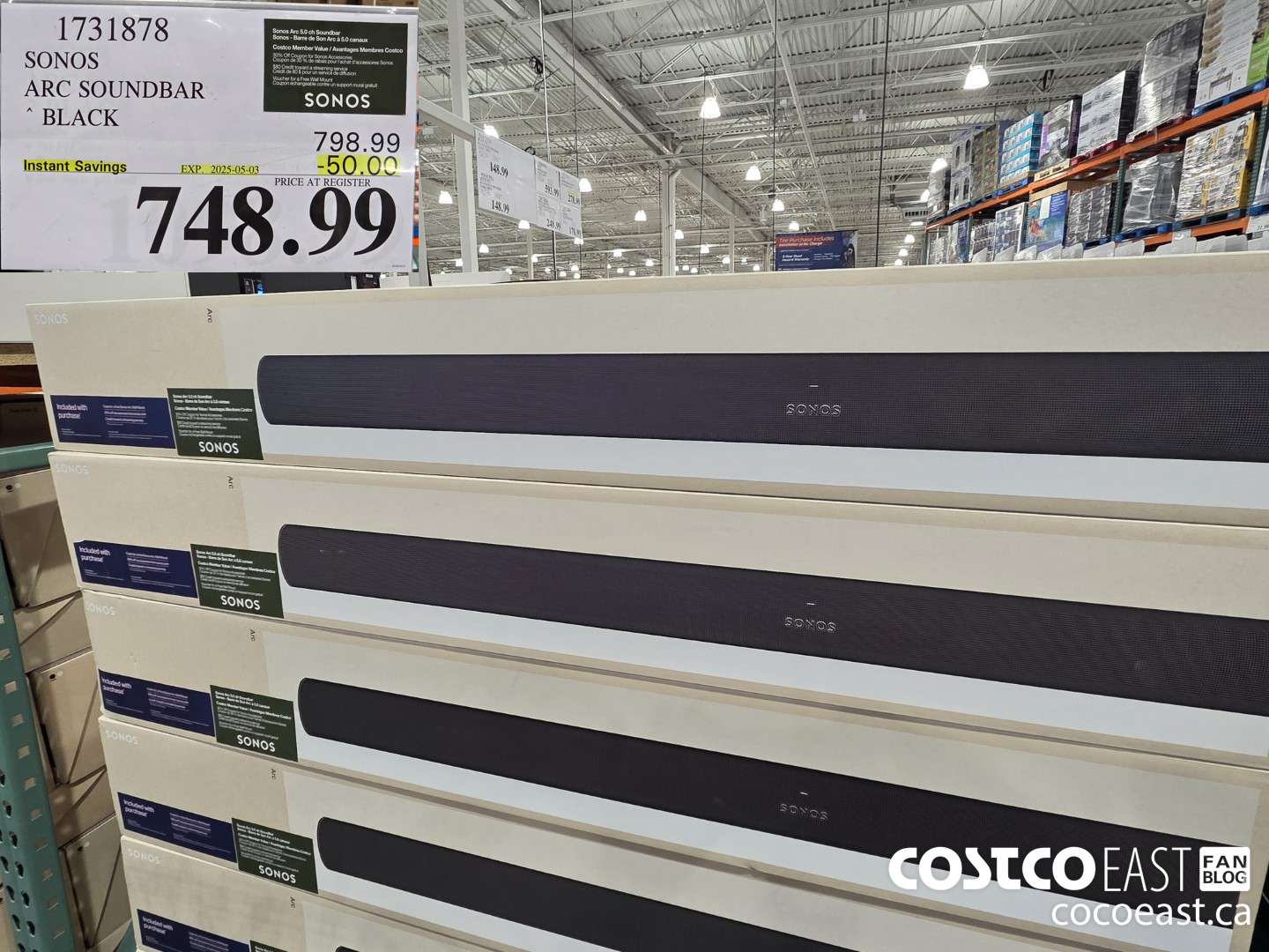 1791878 SONOS ARC SOUNDBAR BLACK  ($50.00 INSTANT SAVINGS EXPIRES ON 2025-05-03) $748.99