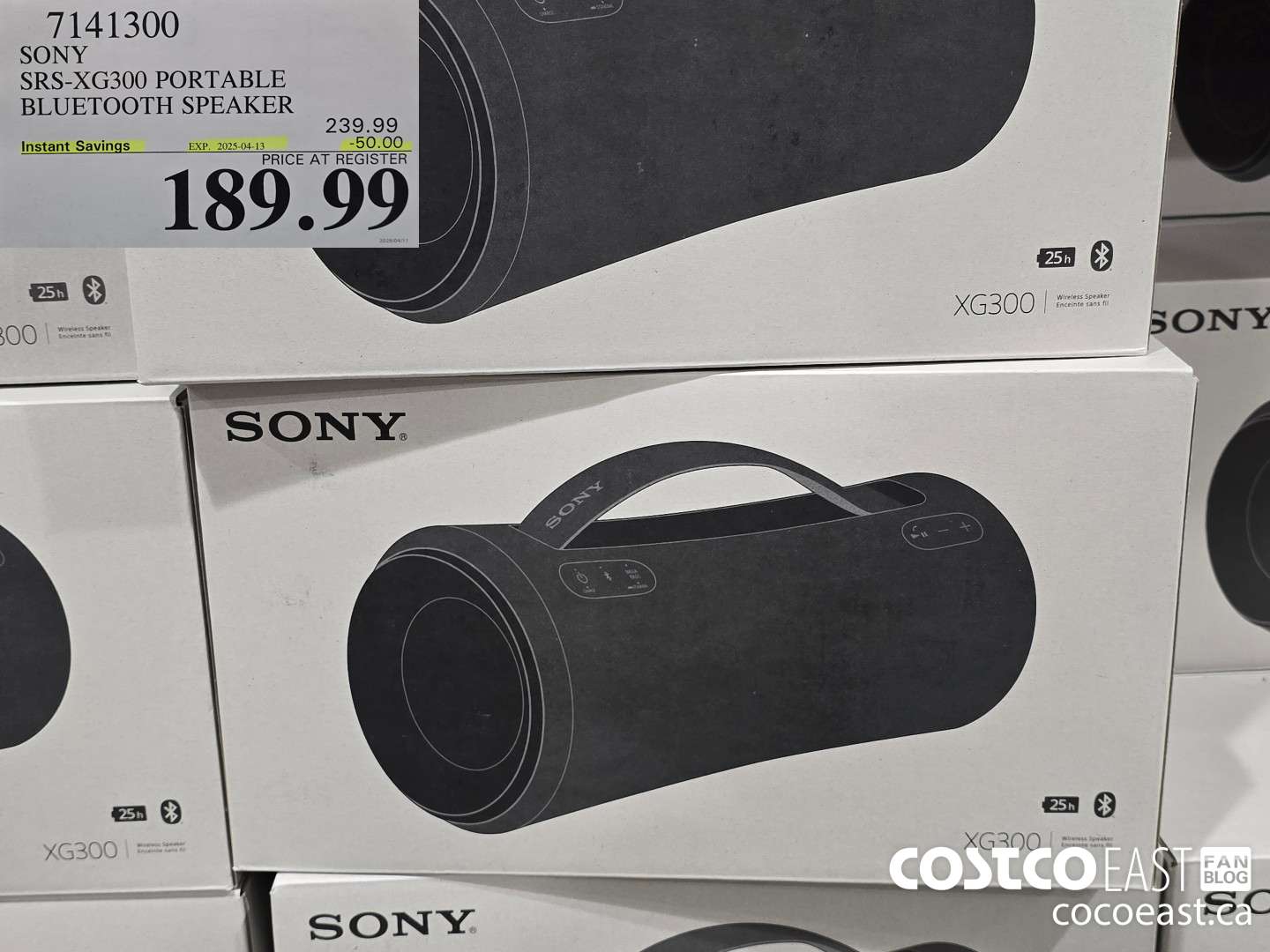 7141300 SONY SRS-XG300 PORTABLE BLUETOOTH SPEAKER  ($50.00 INSTANT SAVINGS EXPIRES ON 2025-04-13) $189.99