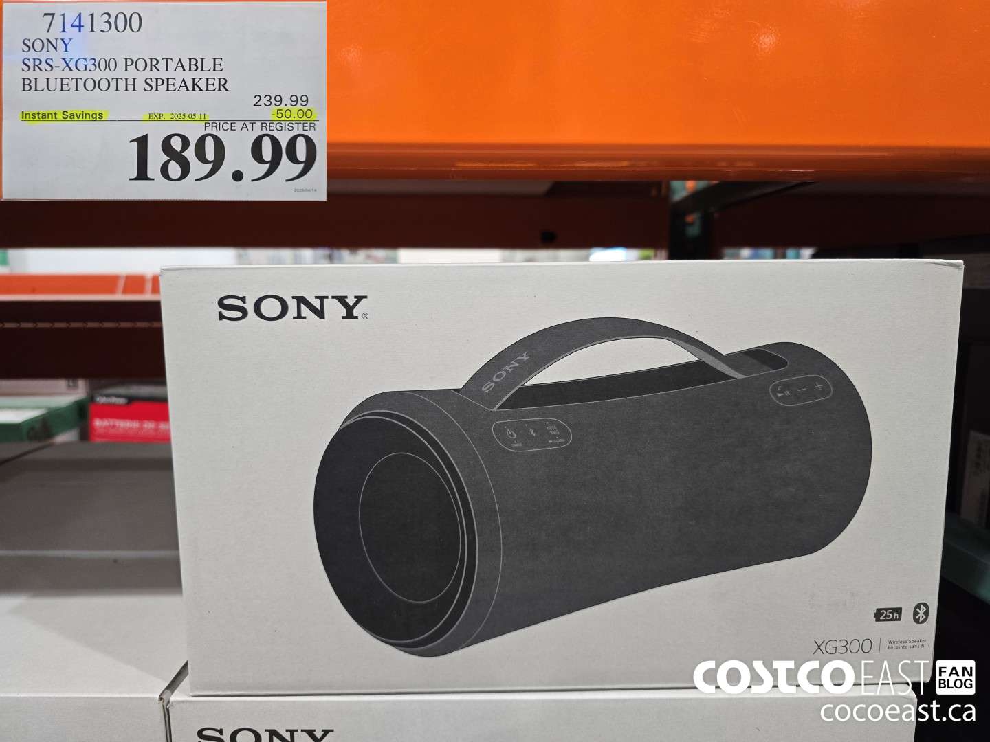 7141300 SONY SRS-XG300 PORTABLE BLUETOOTH SPEAKER  ($50.00 INSTANT SAVINGS EXPIRES ON 2025-05-11) $189.99