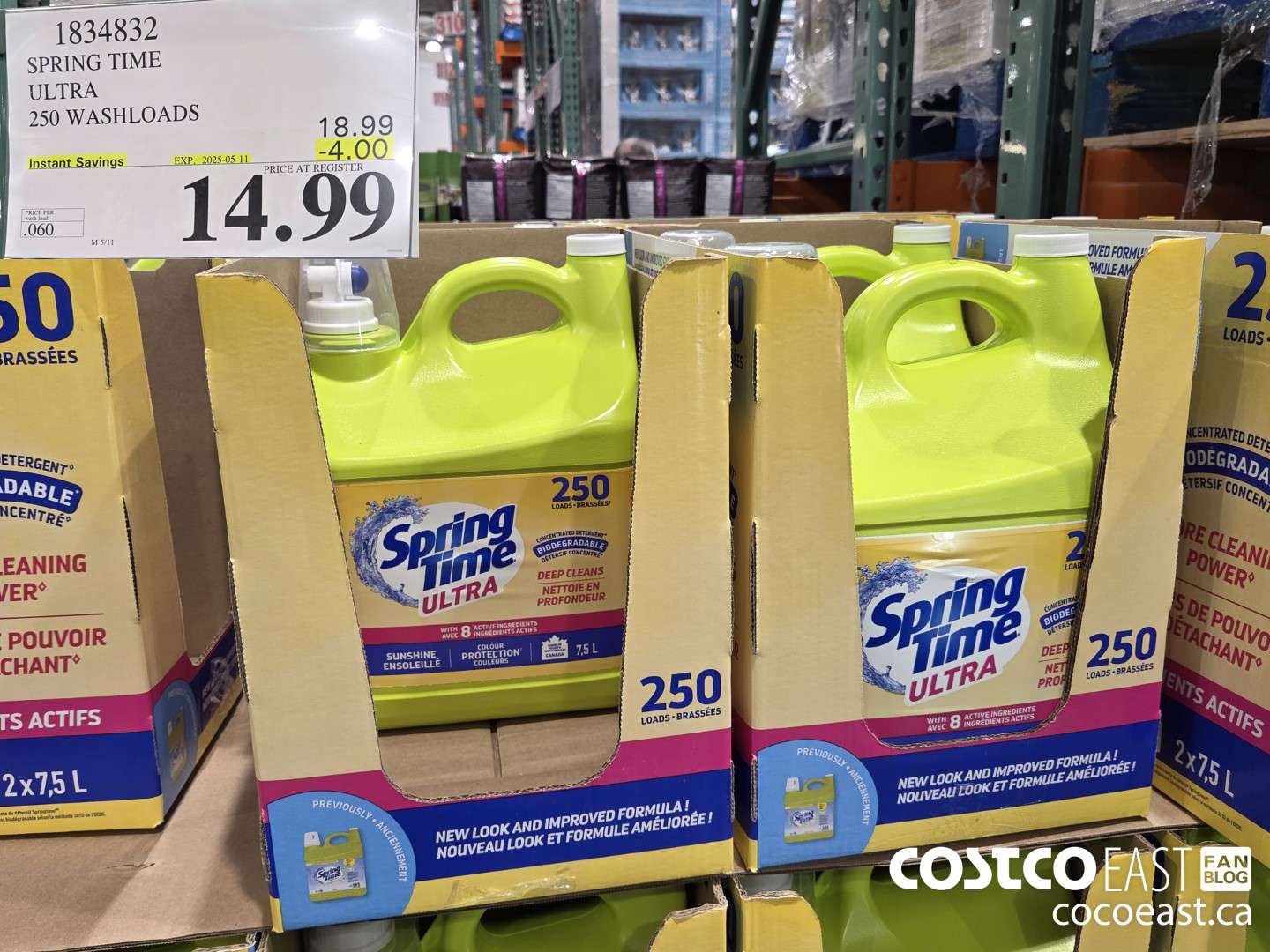 1834832 SPRING TIME ULTRA 250 WASHLOADS ($4.00 INSTANT SAVINGS EXPIRES ON 2025-05-11) $14.99