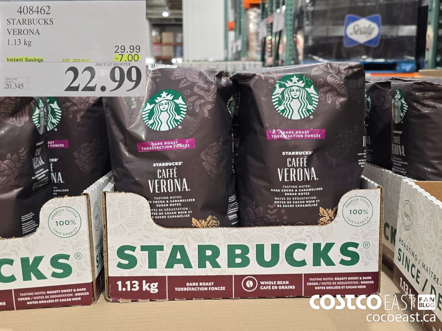 408462 STARBUCKS VERONA BLEND 1.13 KG ($7.00 INSTANT SAVINGS EXPIRES ON 2025-05-11) $22.99