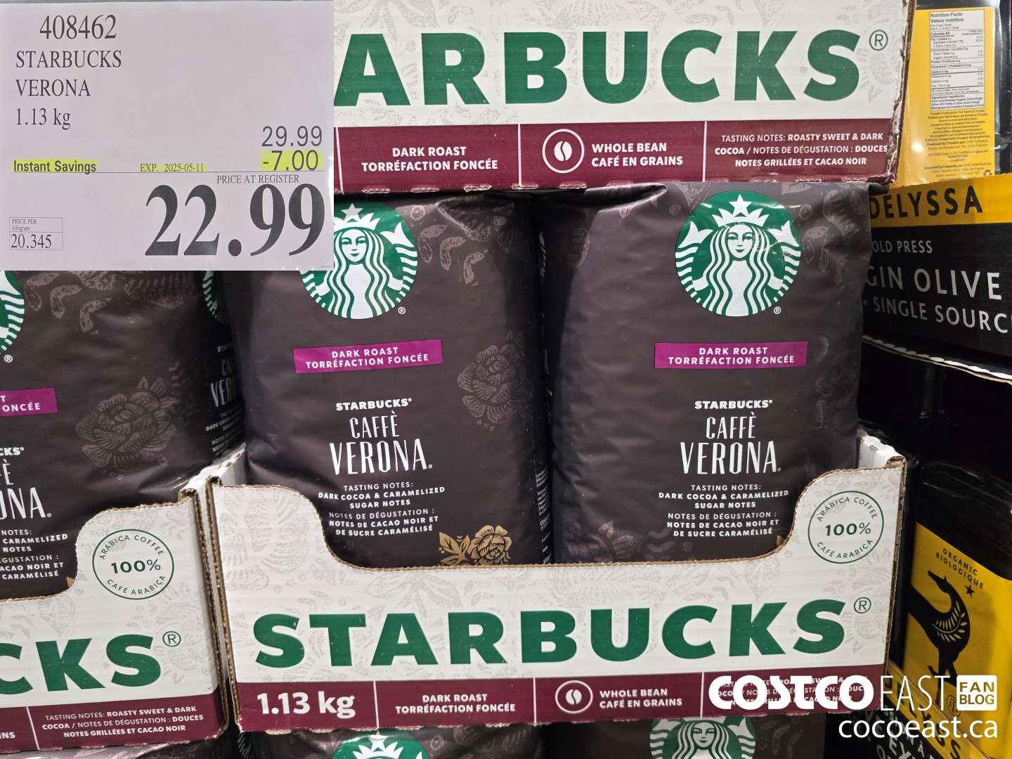 408462 STARBUCKS VERONA BLEND 1.13 KG ($7.00 INSTANT SAVINGS EXPIRES ON 2025-05-11) $22.99