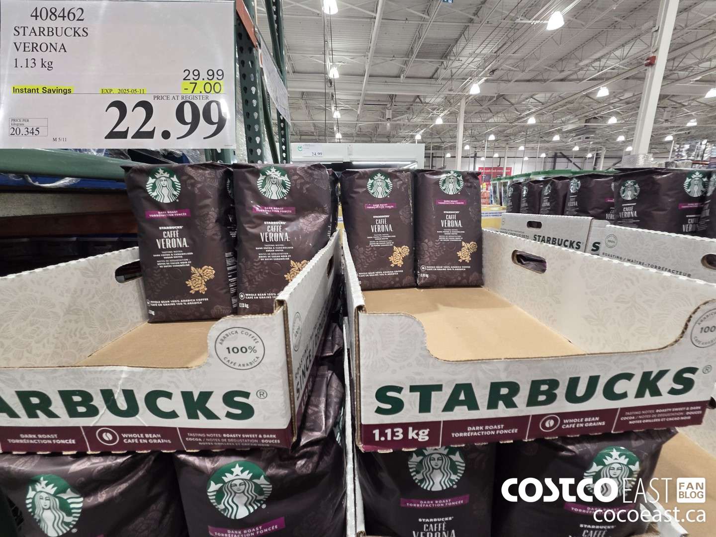 408462 STARBUCKS VERONA BLEND 1.13 KG ($7.00 INSTANT SAVINGS EXPIRES ON 2025-05-11) $22.99