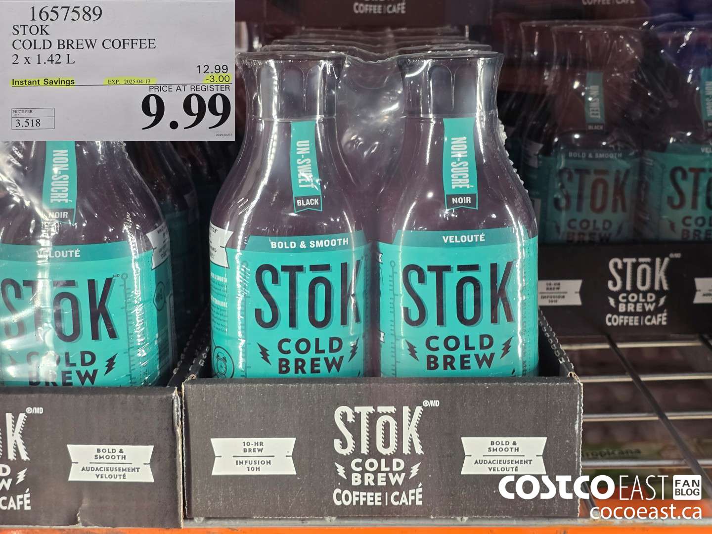 1657589 STOK COLD BREW COFFEE 2 x 1.42L ($3.00 INSTANT SAVINGS EXPIRES ON 2025-04-13) $9.99