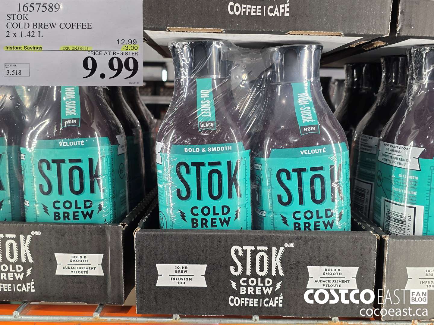 1657589 STOK COLD BREW COFFEE 2 x 1.42L ($3.00 INSTANT SAVINGS EXPIRES ON 2025-04-13) $9.99