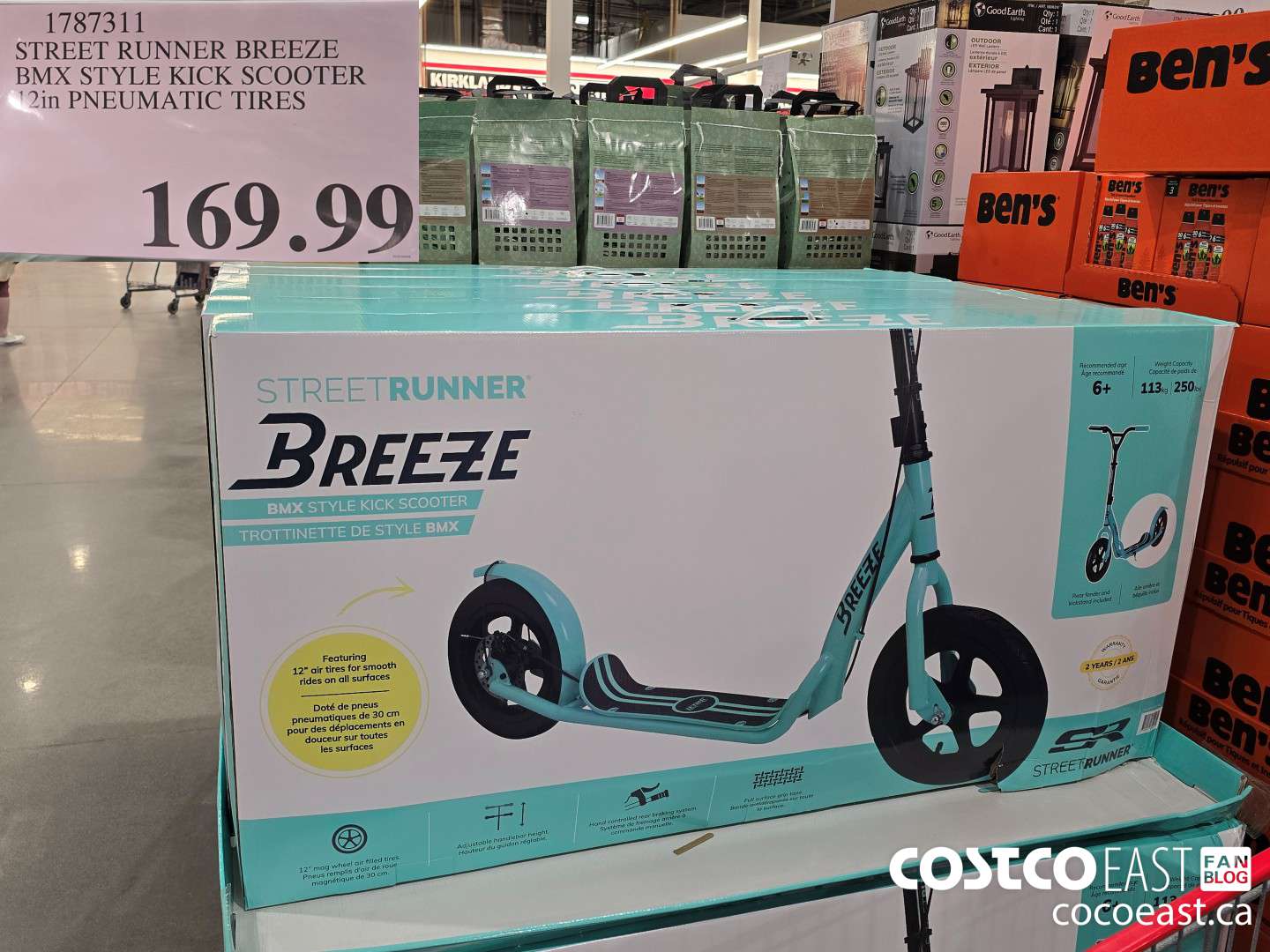 1787311 STREET RUNNER BREEZE BMX STYLE KICK SCOOTER 12in PNEUMATIC TIRES $169.99