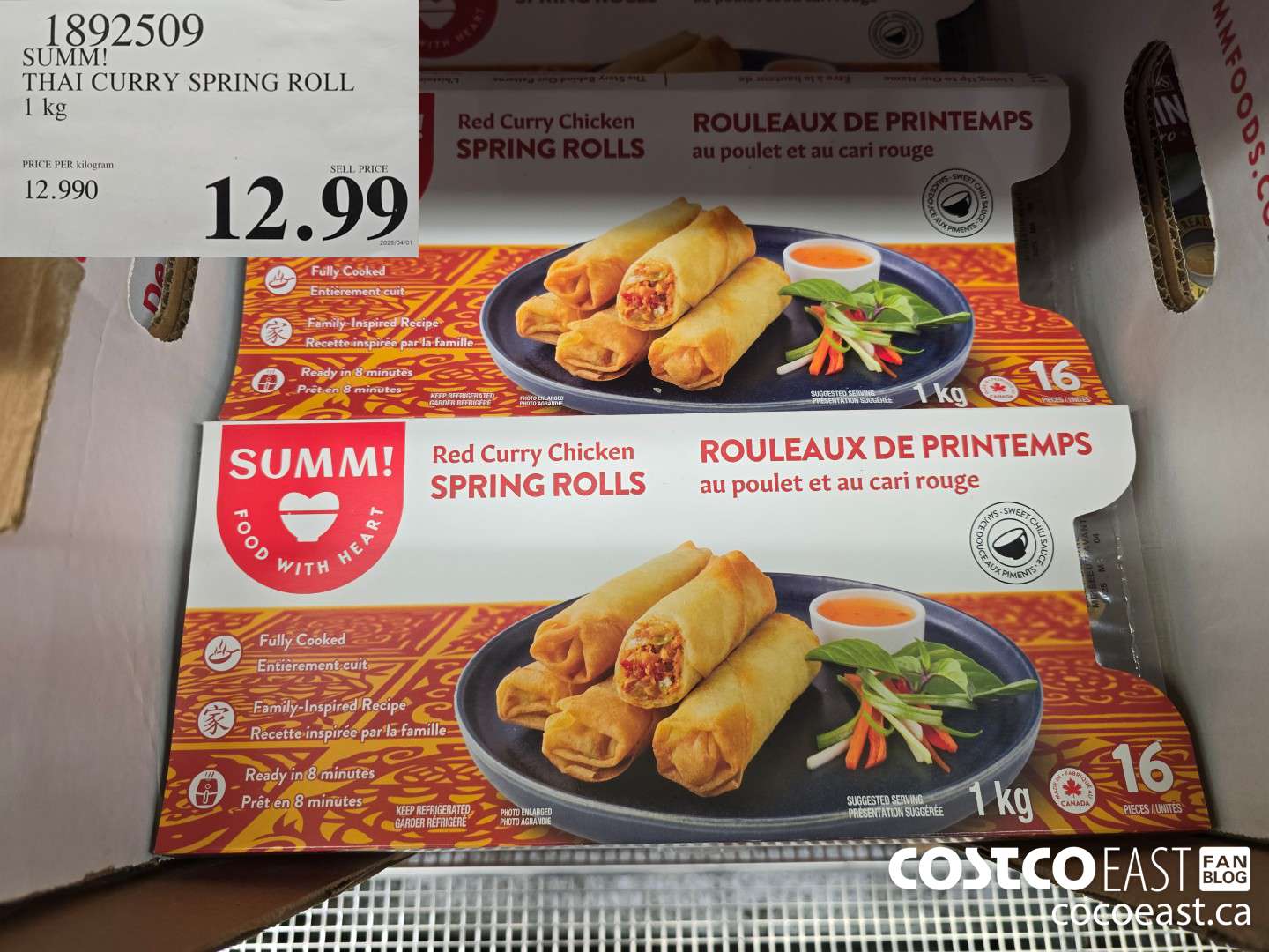 1892509 SUMM! THAI CURRY SPRING ROLL 1 kg $12.99