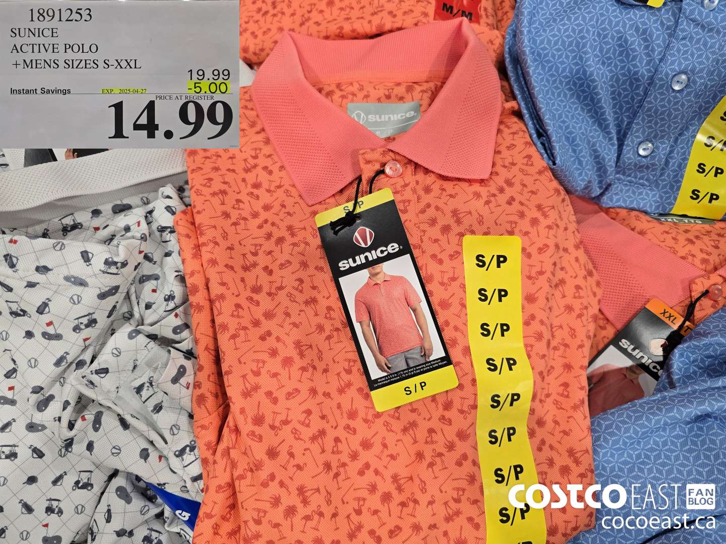 1891253 SUNICE ACTIVE POLO +MENS SIZES S-XXL ($5.00 INSTANT SAVINGS EXPIRES ON 2025-04-27) $14.99