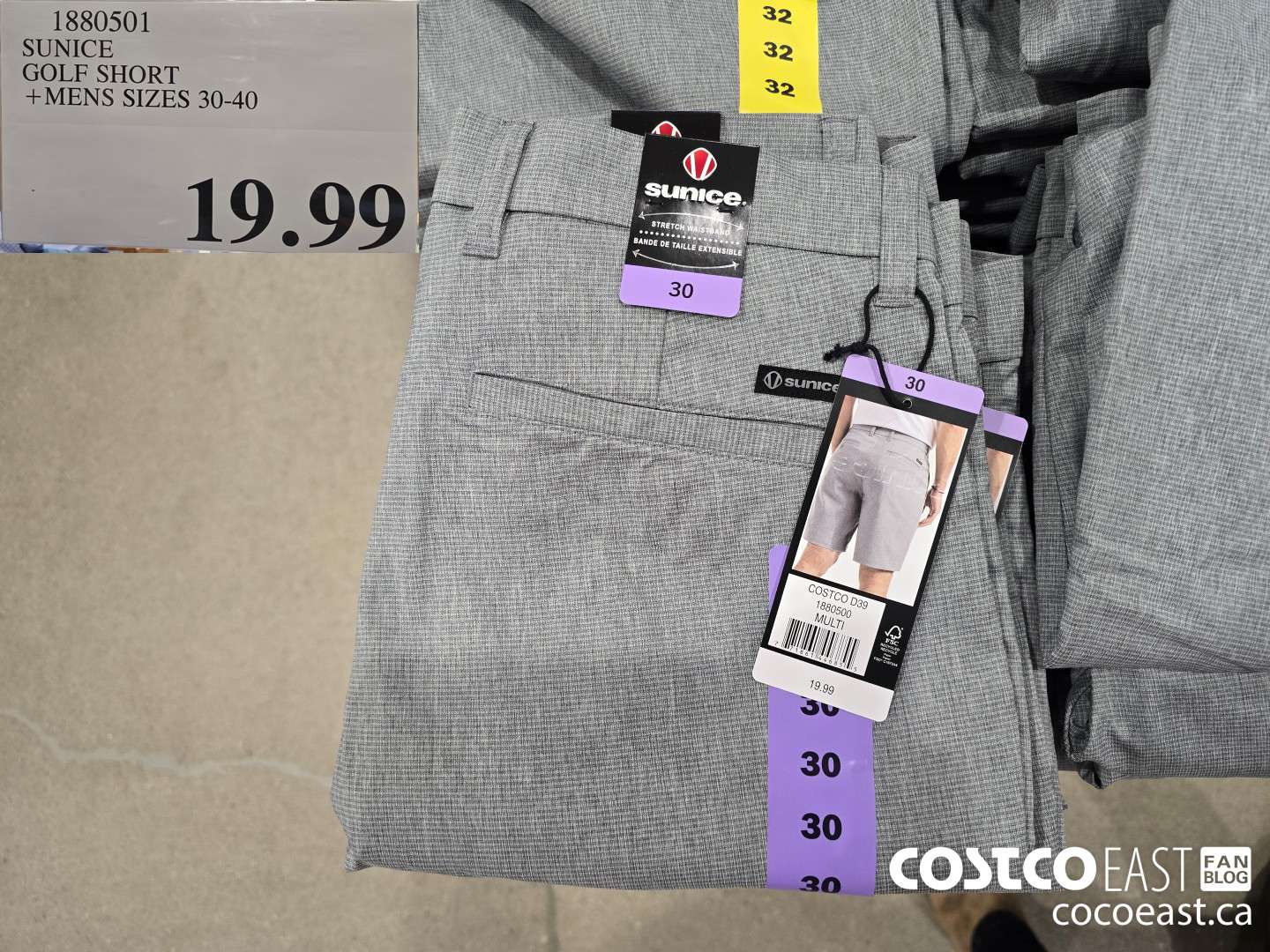 1880501 SUNICE GOLF SHORT +MENS SIZES 30-40 $19.99