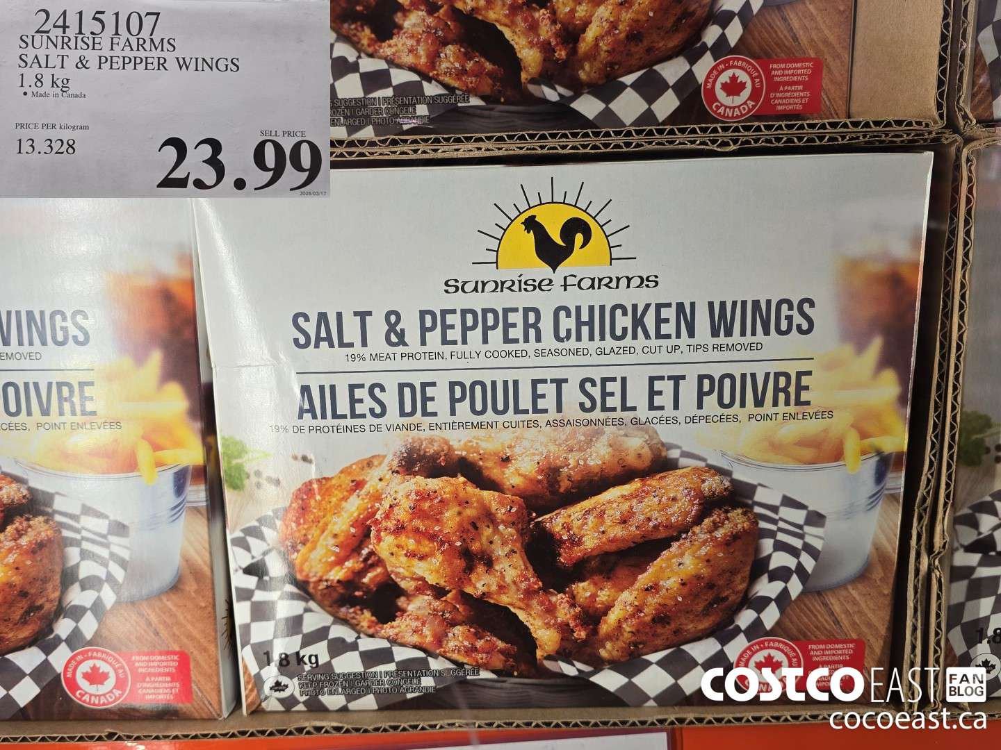 2415107 SUNRISE FARMS SALT & PEPPER WINGS 1.8KG $23.99