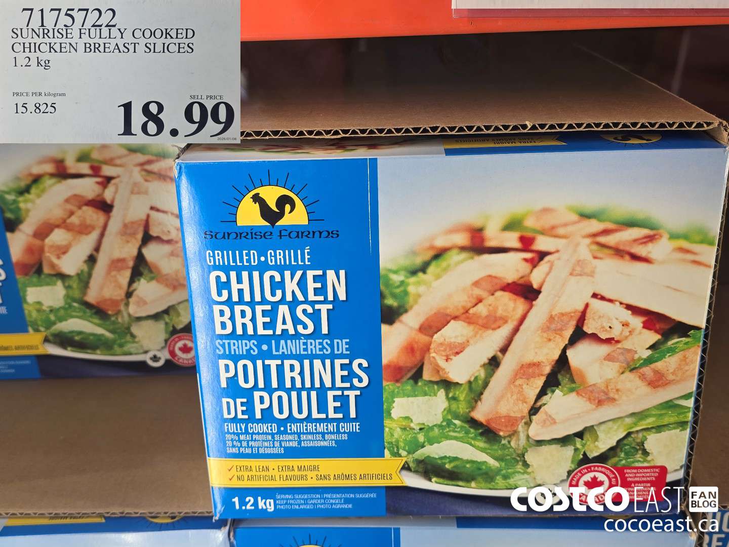 7175722 SUNRISE FULLY COOKED CHICKEN BREAST SLICES 1.2 kg $18.99