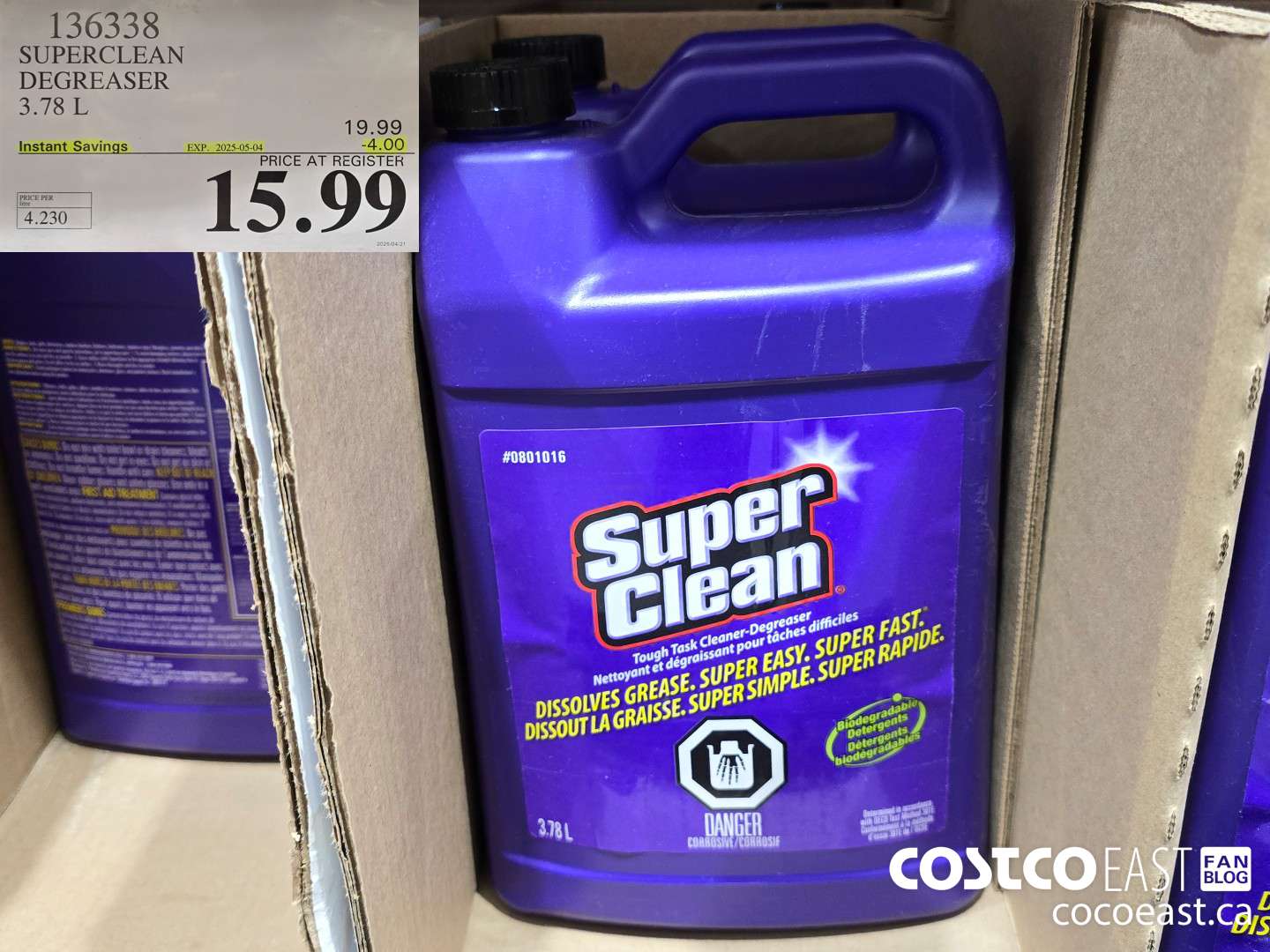 136338 SUPERCLEAN DEGREASER 3.78 L ($4.00 INSTANT SAVINGS EXPIRES ON 2025-05-04) $15.99