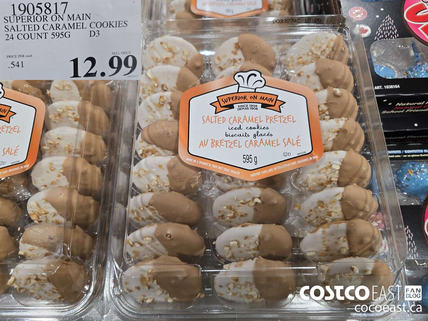 1905817 SUPERIOR ON MAIN SALTED CARAMEL COOKIES 24 COUNT 595G $12.99