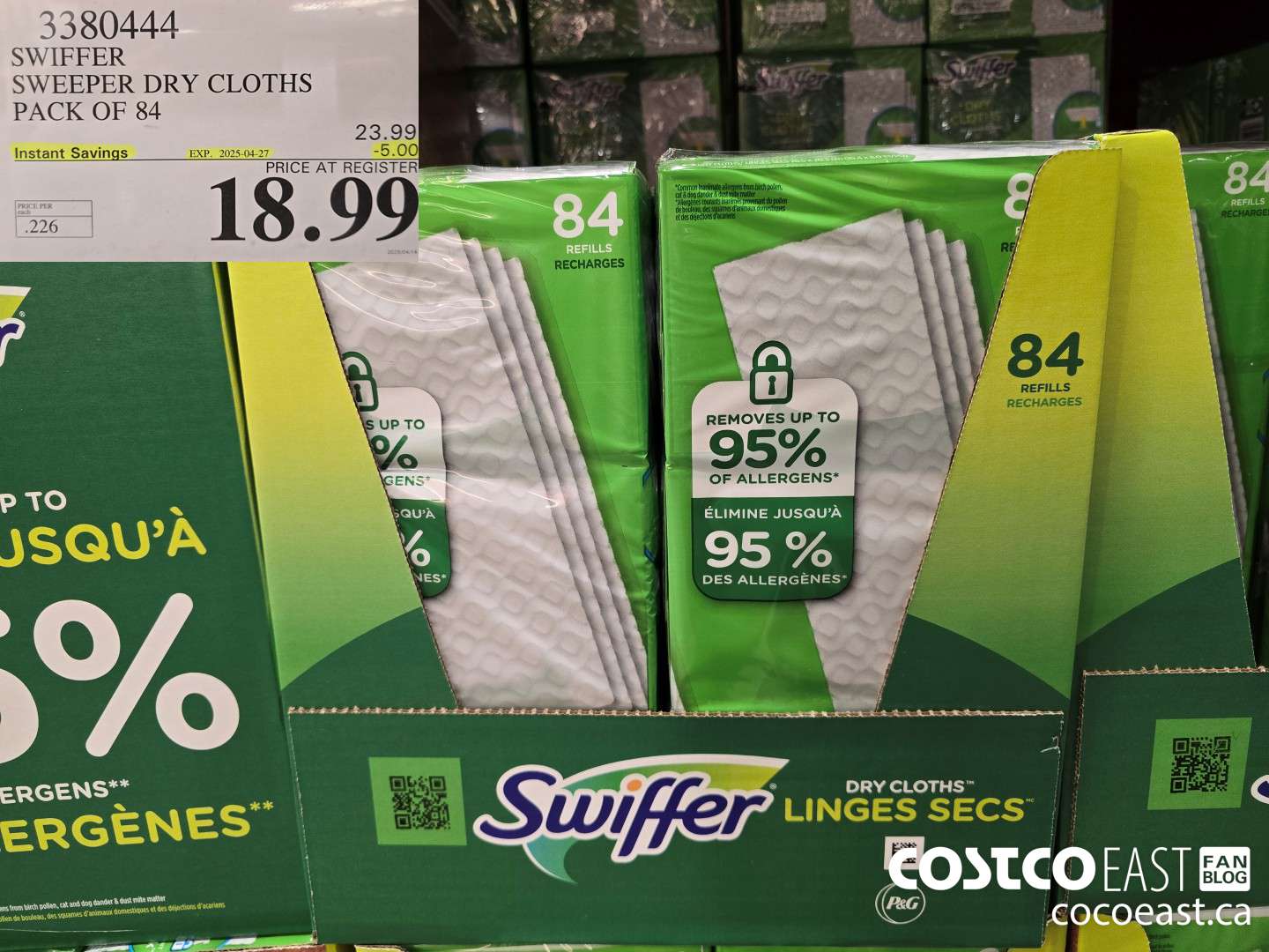 3380444 SWIFFER SWEEPER DRY CLOTHS PACK OF 84 ($5.00 INSTANT SAVINGS EXPIRES ON 2025-04-27) $18.99